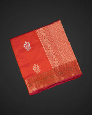 Banaras Orange Katan Silk Saree