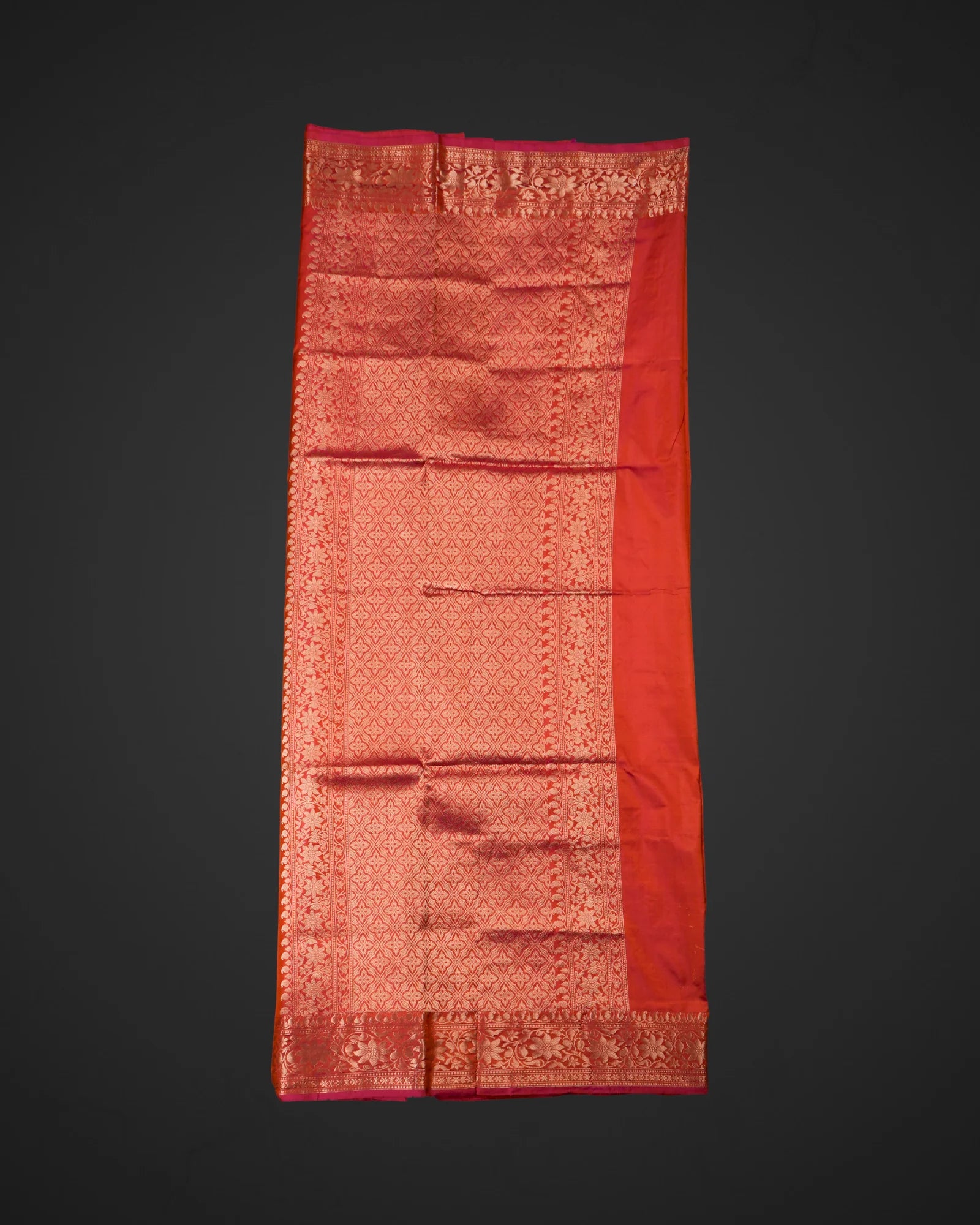 Banaras Orange Katan Silk Saree