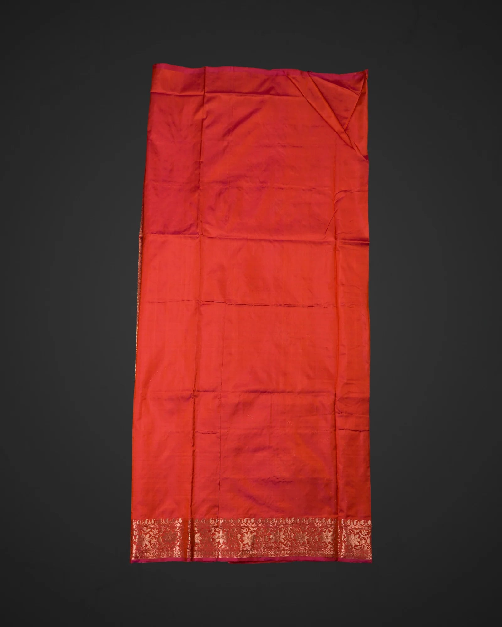 Banaras Orange Katan Silk Saree