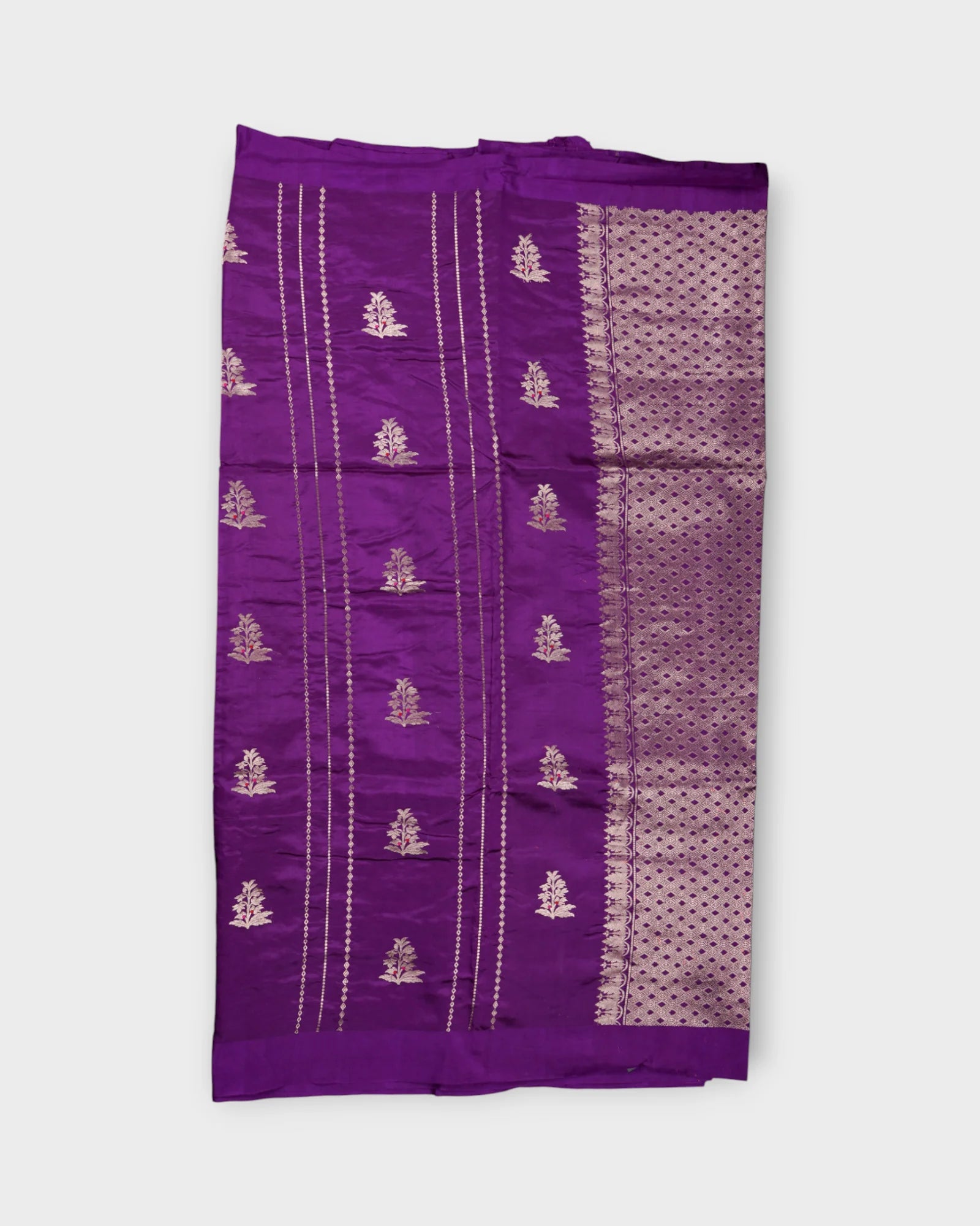Purple Katan Silk Saree
