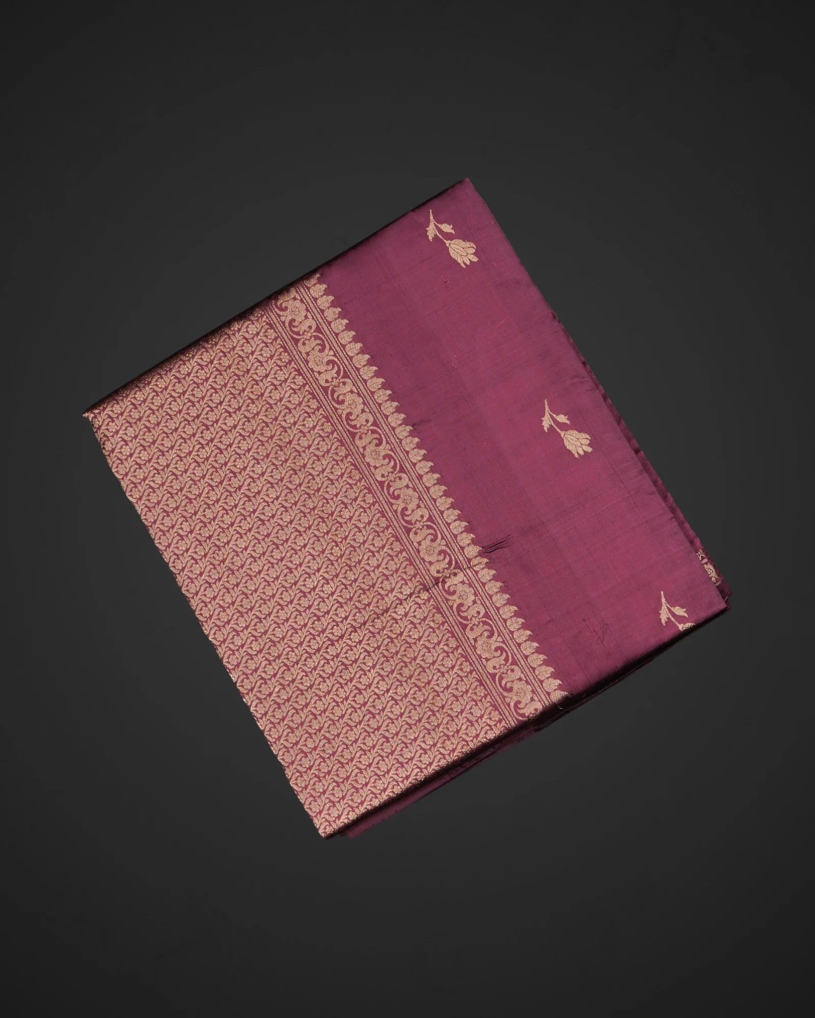 Burgundy Katan Silk Banarasi Saree