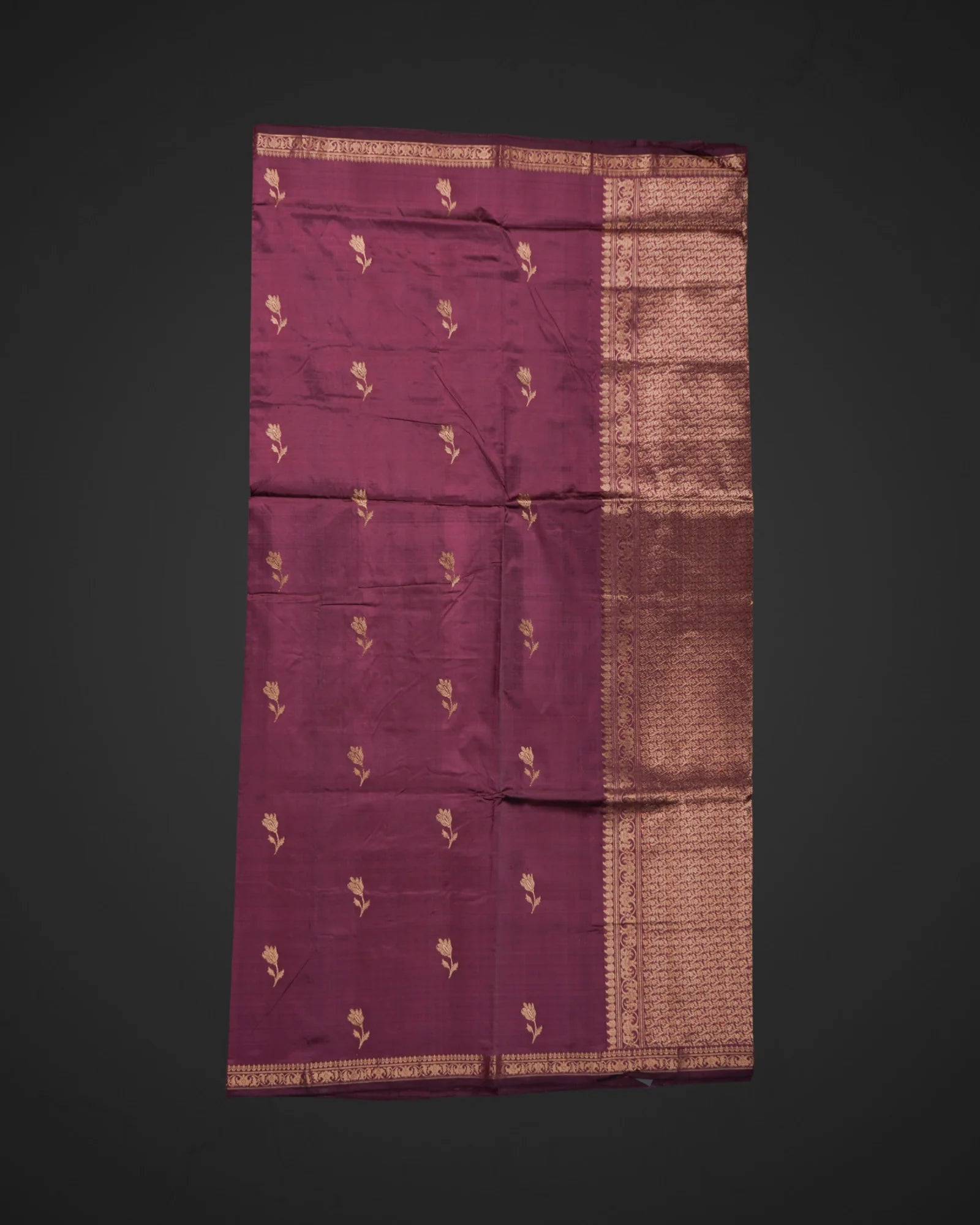 Burgundy Katan Silk Banarasi Saree