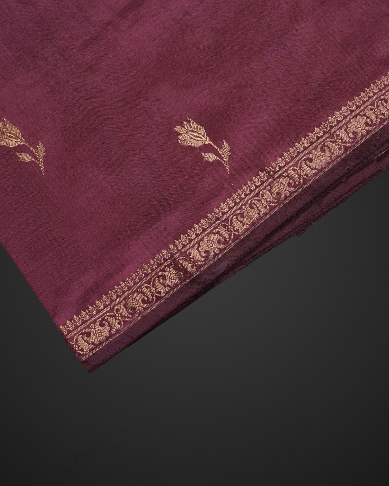Burgundy Katan Silk Banarasi Saree