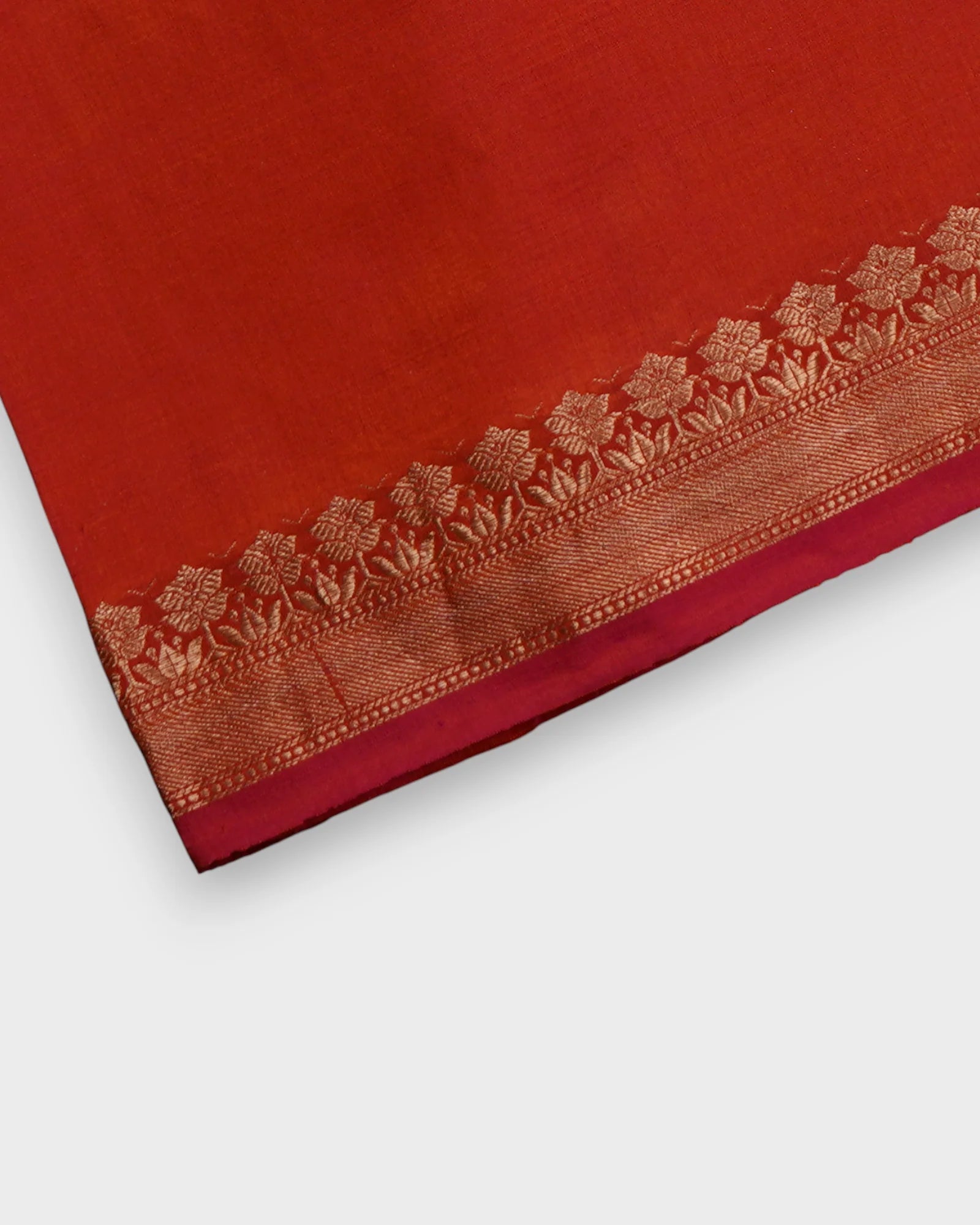Orange Katan Silk Banaras Woven Saree