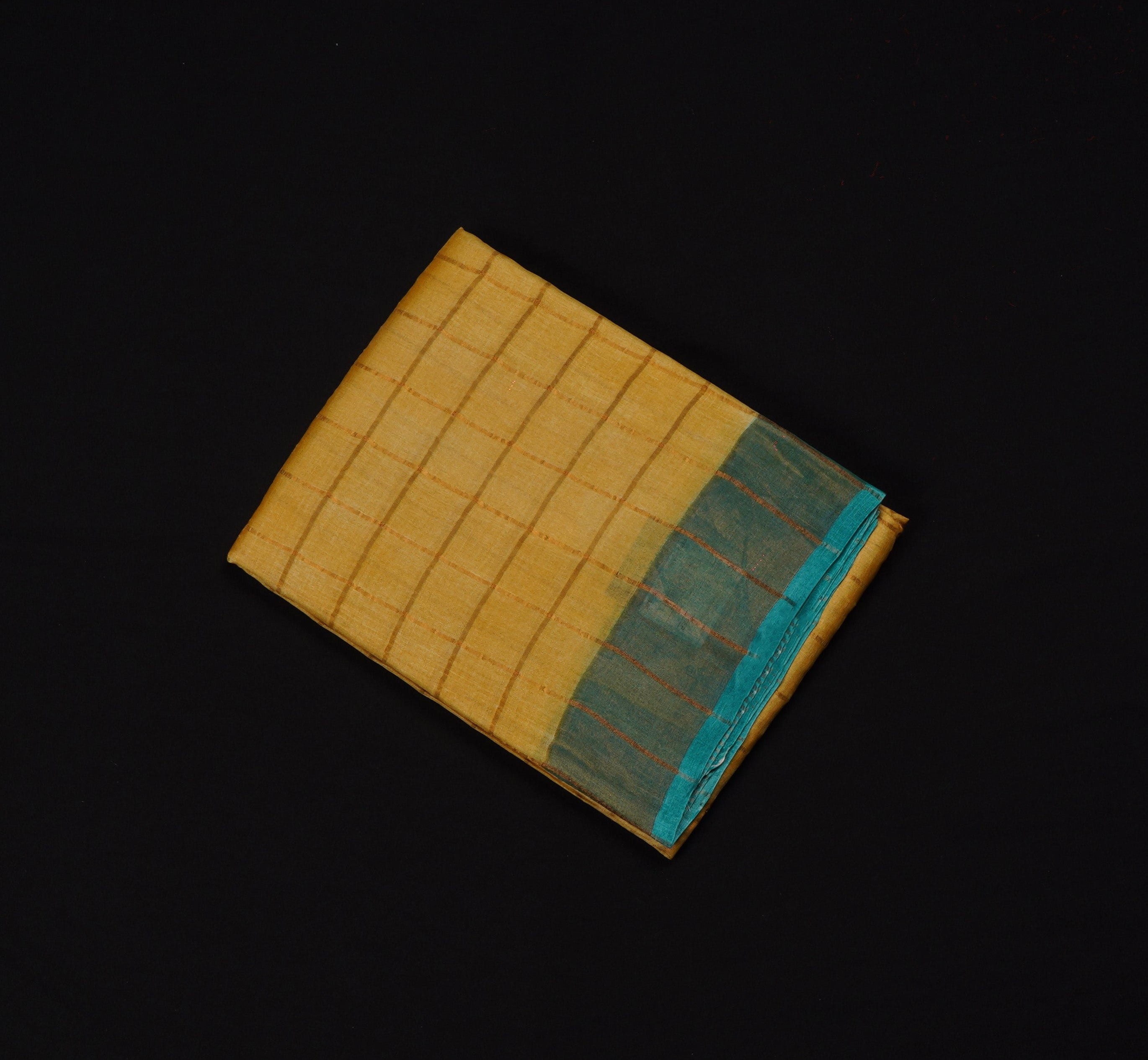 Yellow Mangalgiri Silk Zari Check Saree