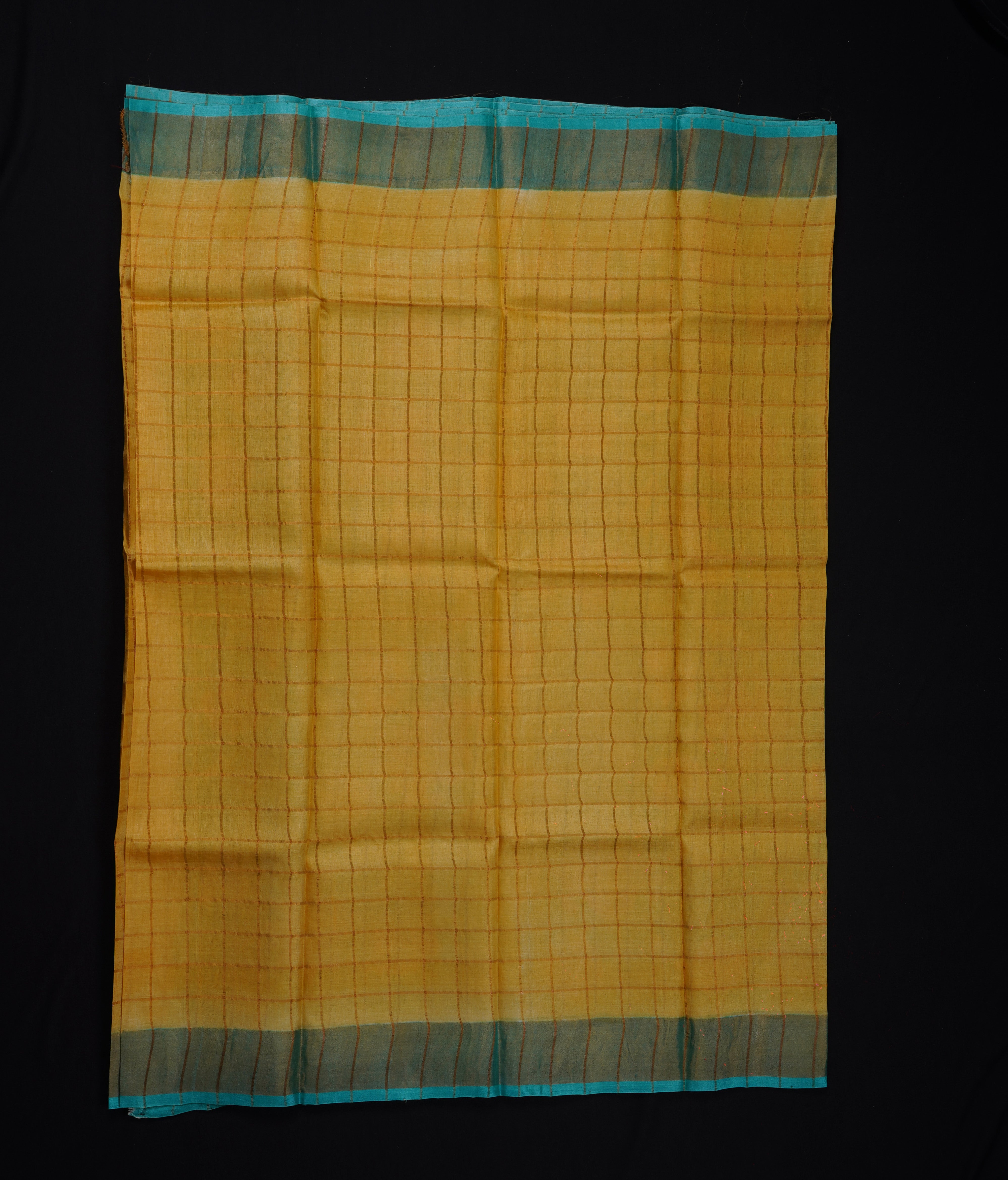 Yellow Mangalgiri Silk Zari Check Saree