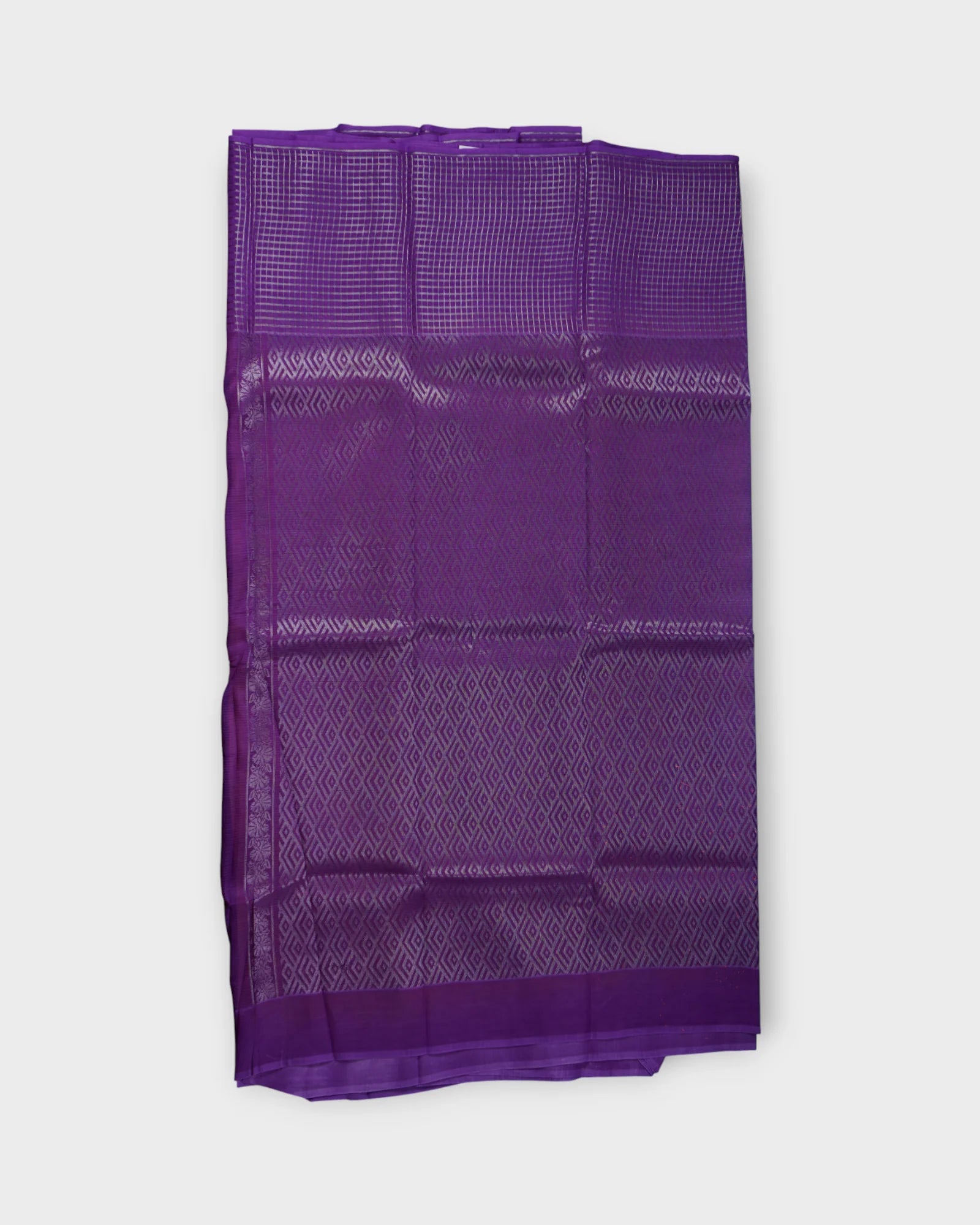 Mangalgiri Silk Saree Silver Zari Blossoms