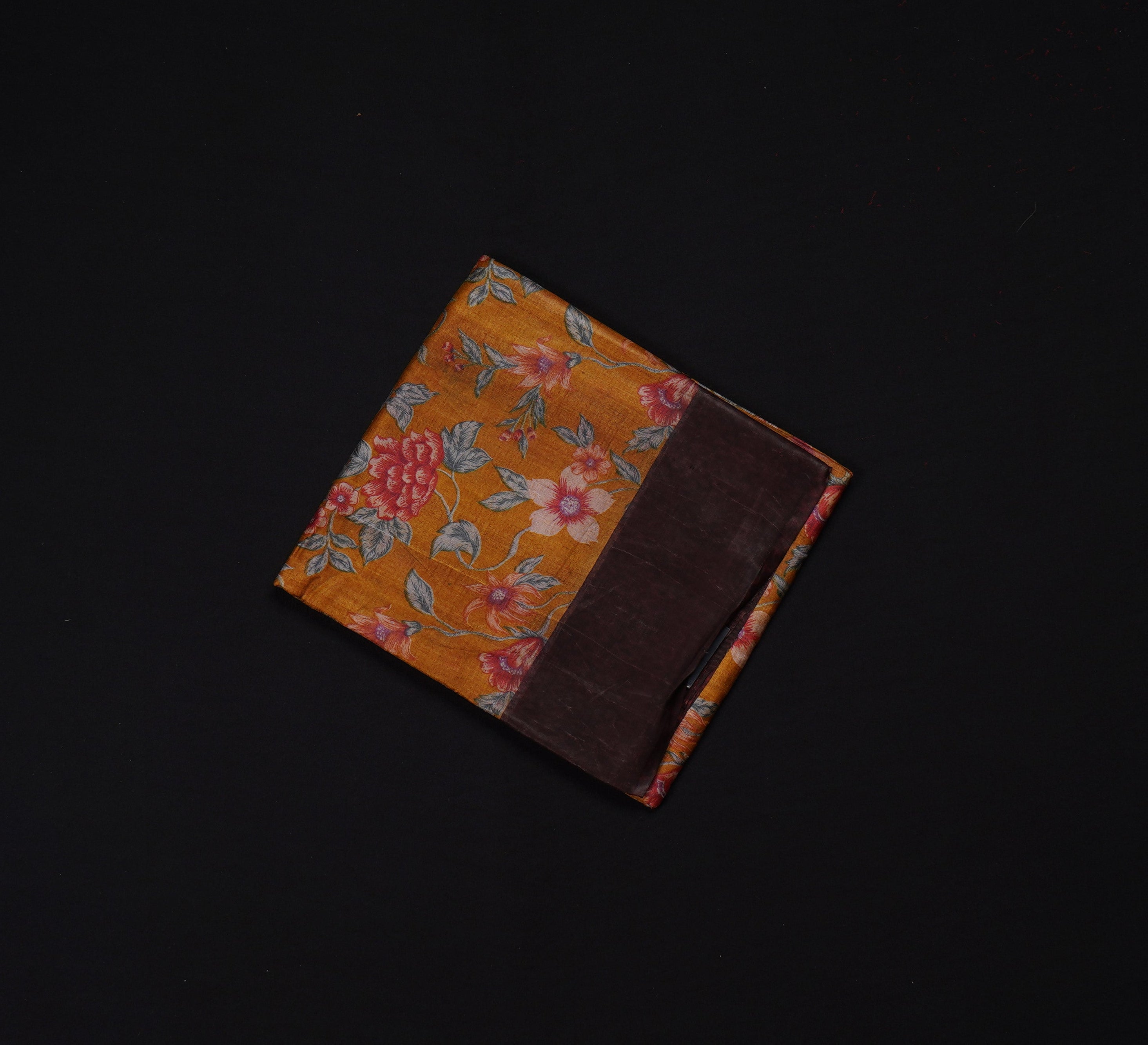 Light Orange Tussar Mangalgiri Silk Saree