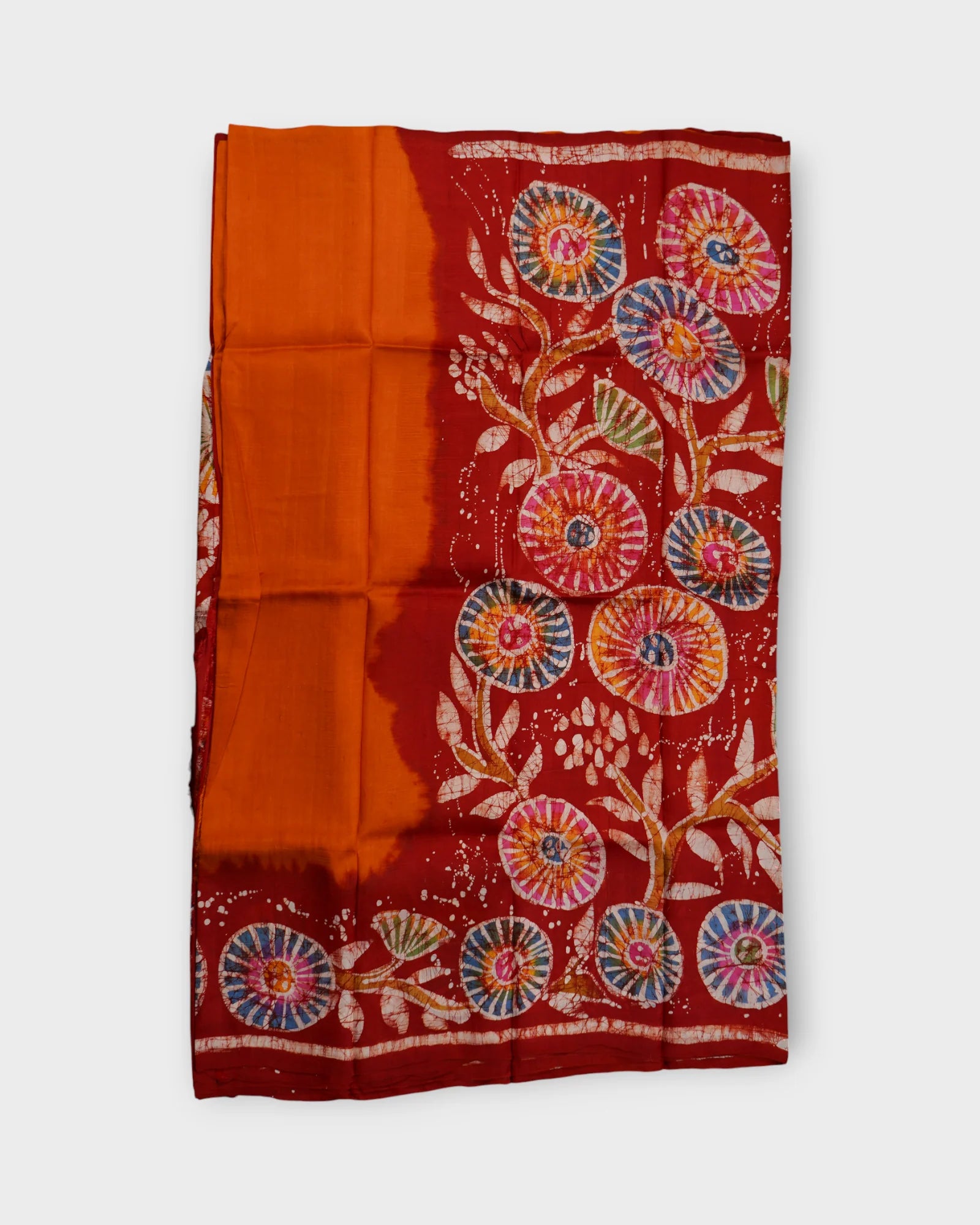 Red Tussar Silk Mangalgiri Saree