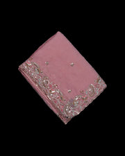 Peach Pink Fendy Silk Saree with Elegant Sequins