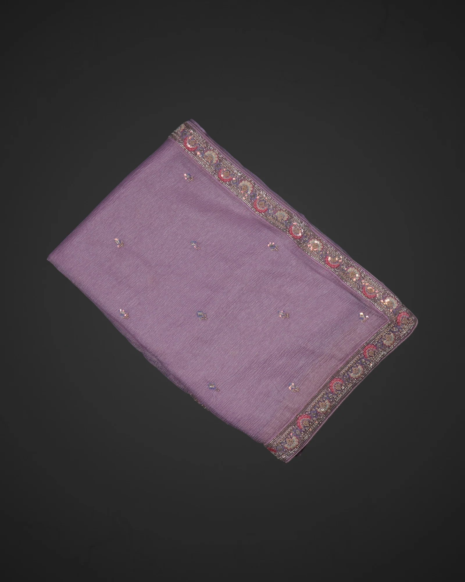 Radiant Light Purple Organza Saree with Beaded Accents