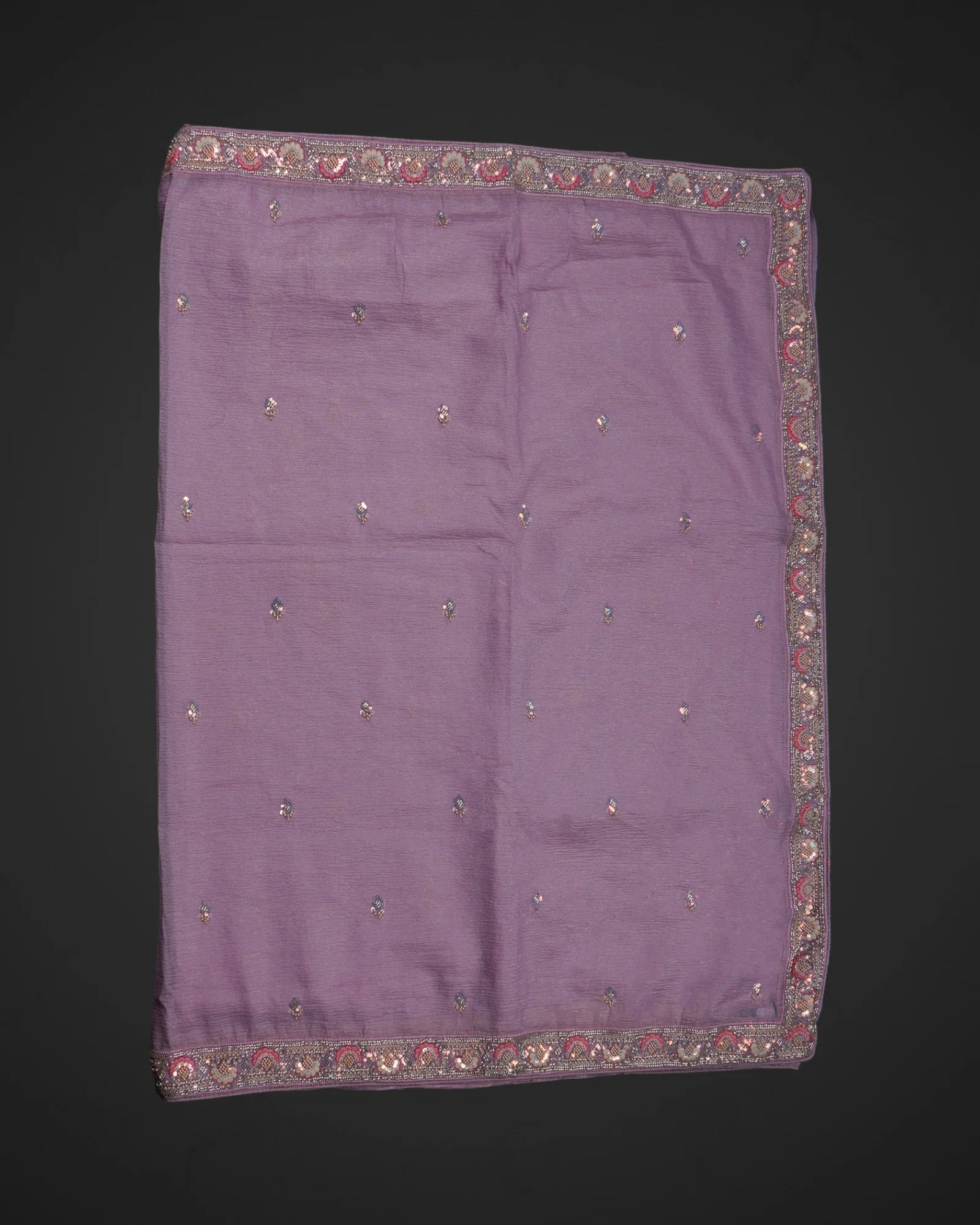Radiant Light Purple Organza Saree with Beaded Accents