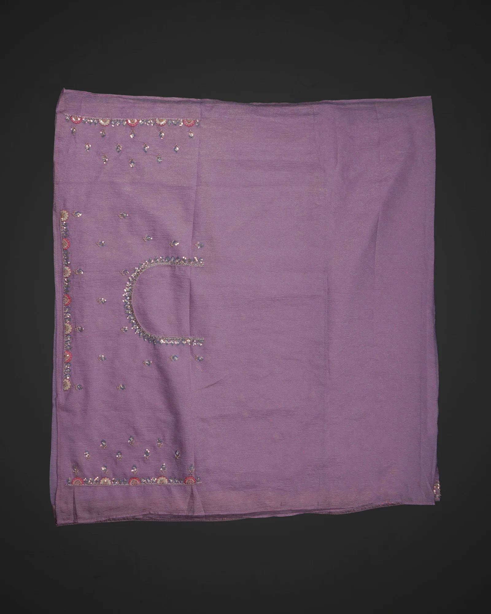 Radiant Light Purple Organza Saree with Beaded Accents