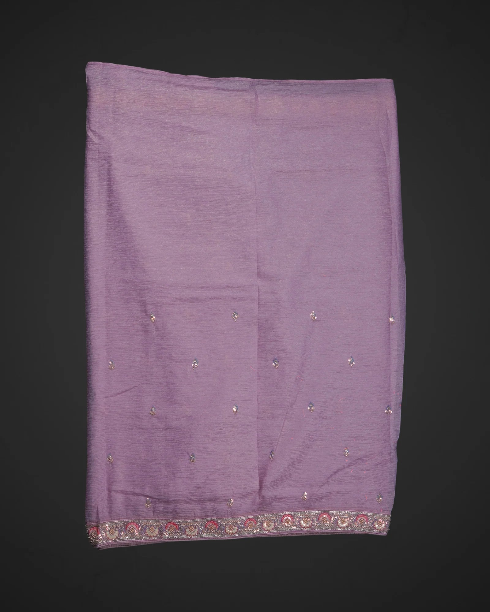 Radiant Light Purple Organza Saree with Beaded Accents