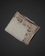 Timeless Off White Silk Jacquard Saree with Jalar