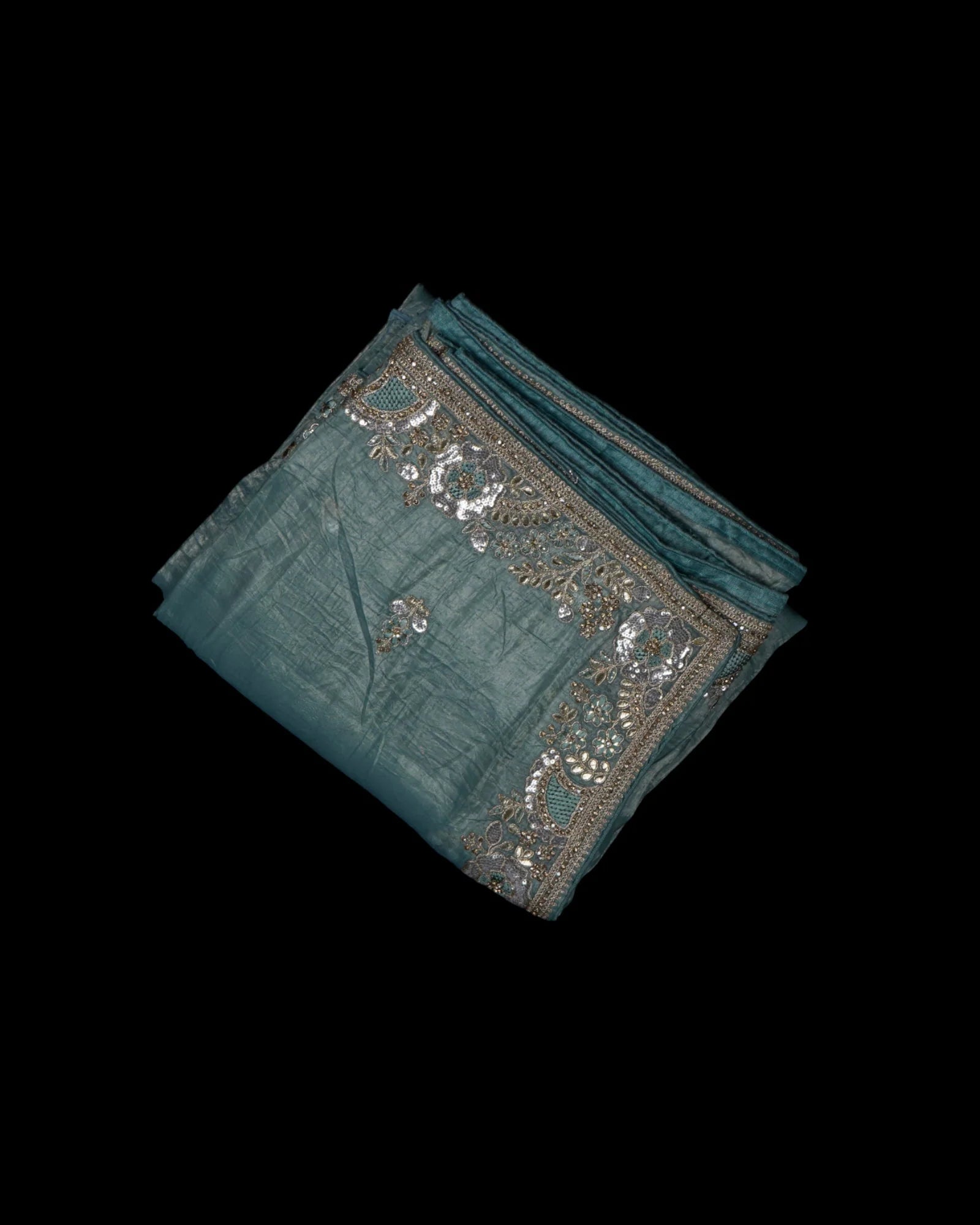 Embrace Timeless Charm in Blue Fendy Silk