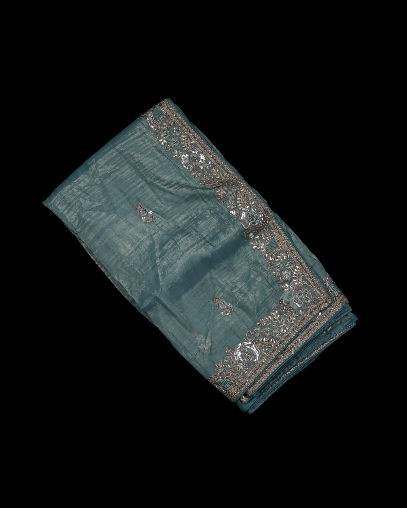 Embrace Timeless Charm in Blue Fendy Silk