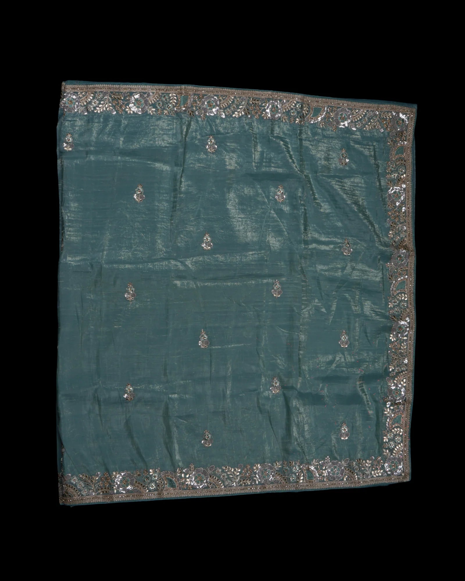 Embrace Timeless Charm in Blue Fendy Silk