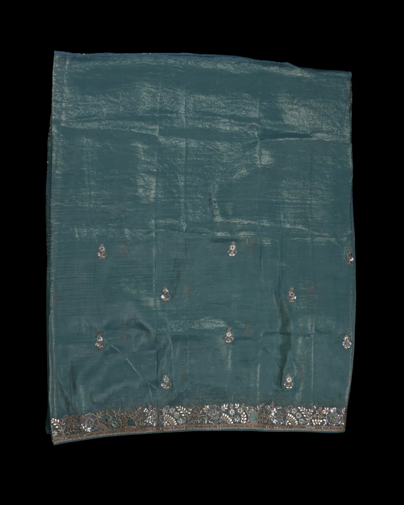 Embrace Timeless Charm in Blue Fendy Silk