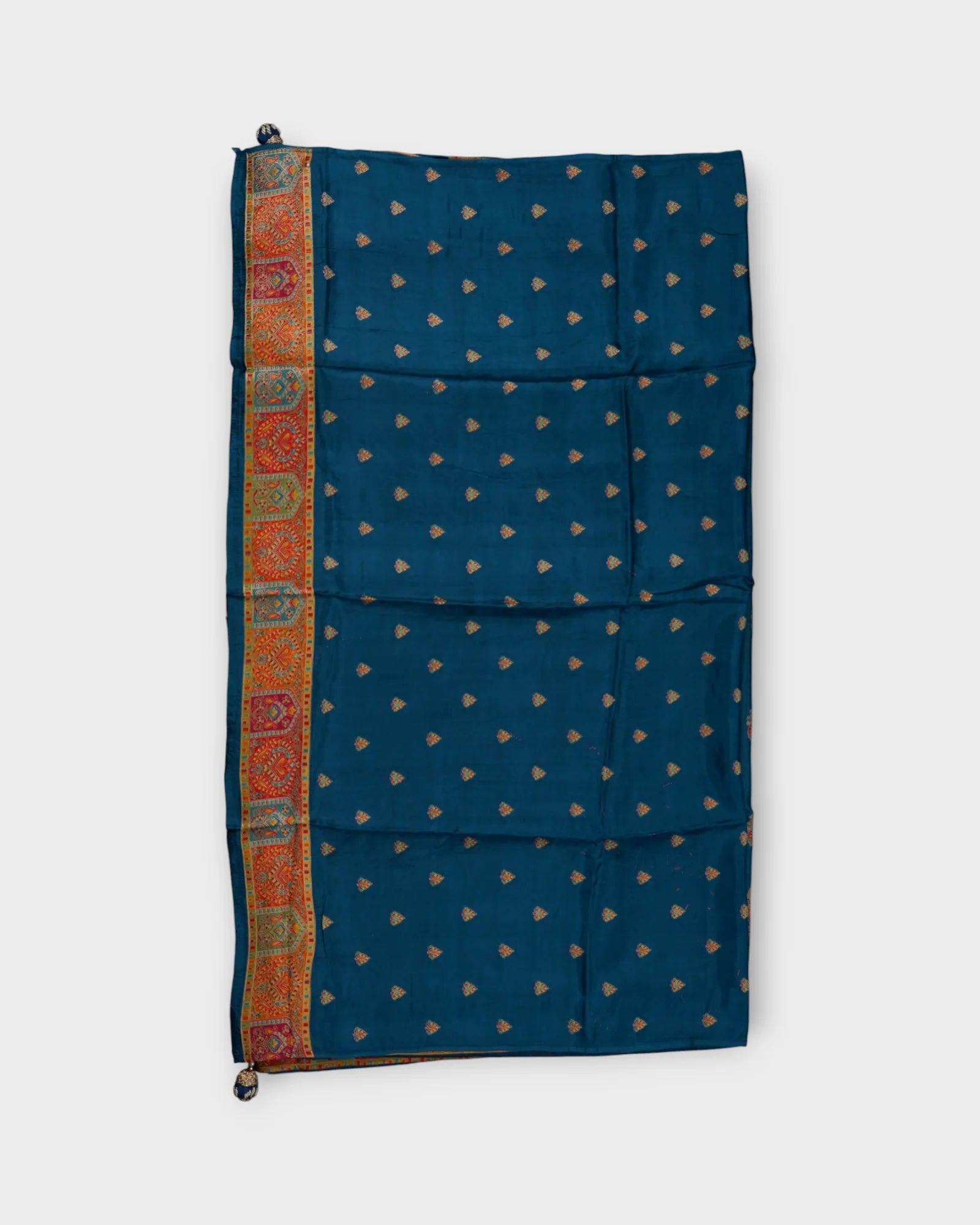 Enchanting Peacock Blue Kairi Dola Silk Saree