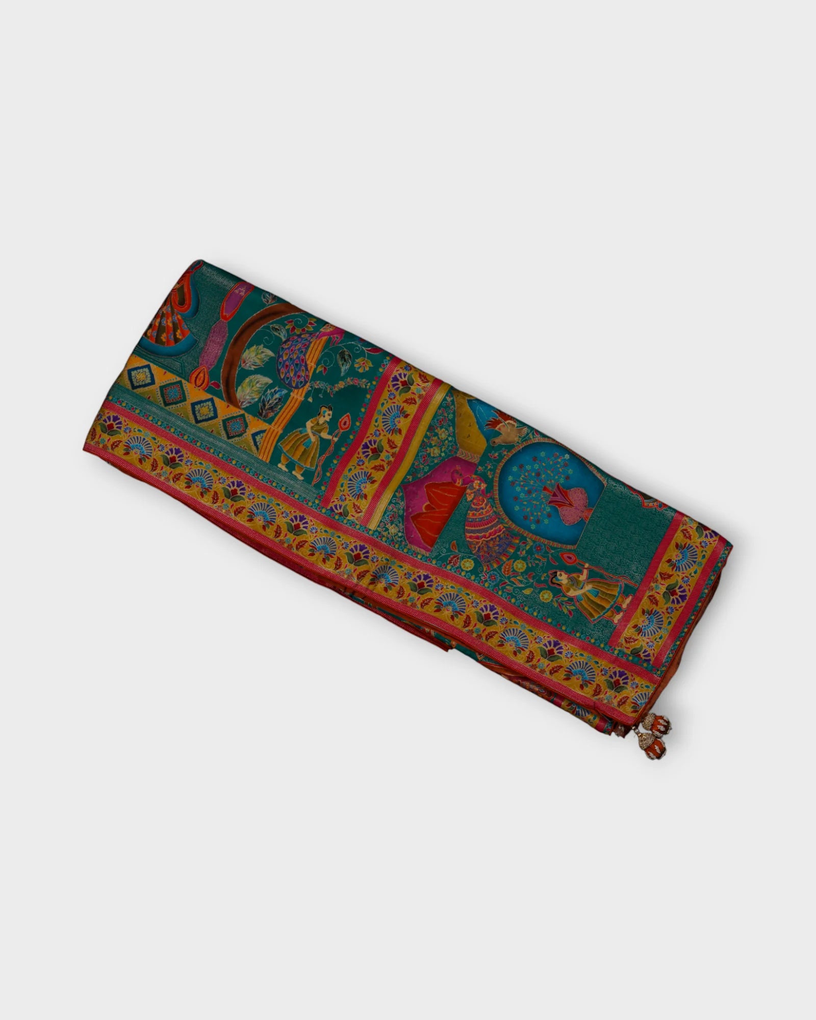 Vibrant Dola Silk Saree Artistry in Brown Hues