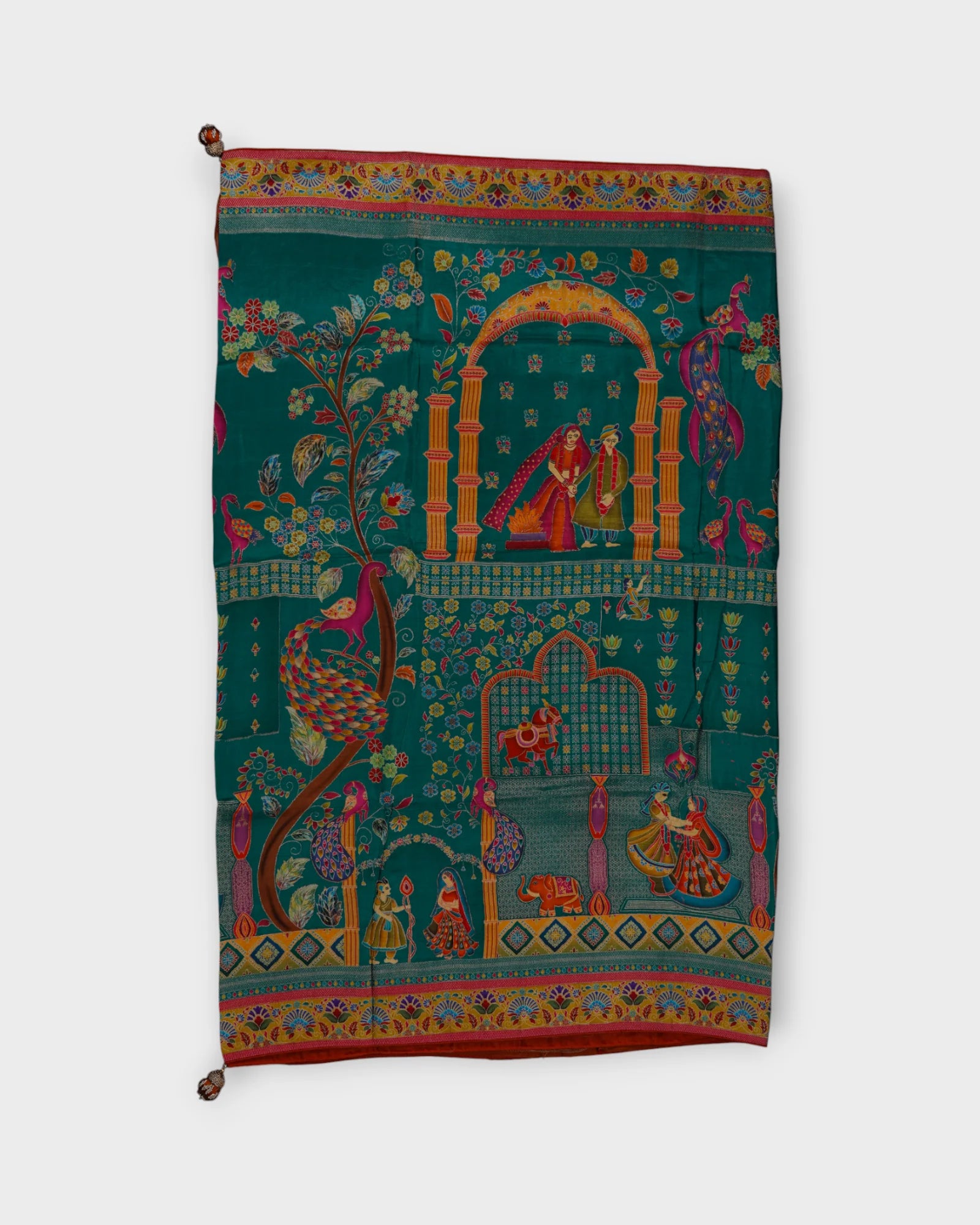 Vibrant Dola Silk Saree Artistry in Brown Hues