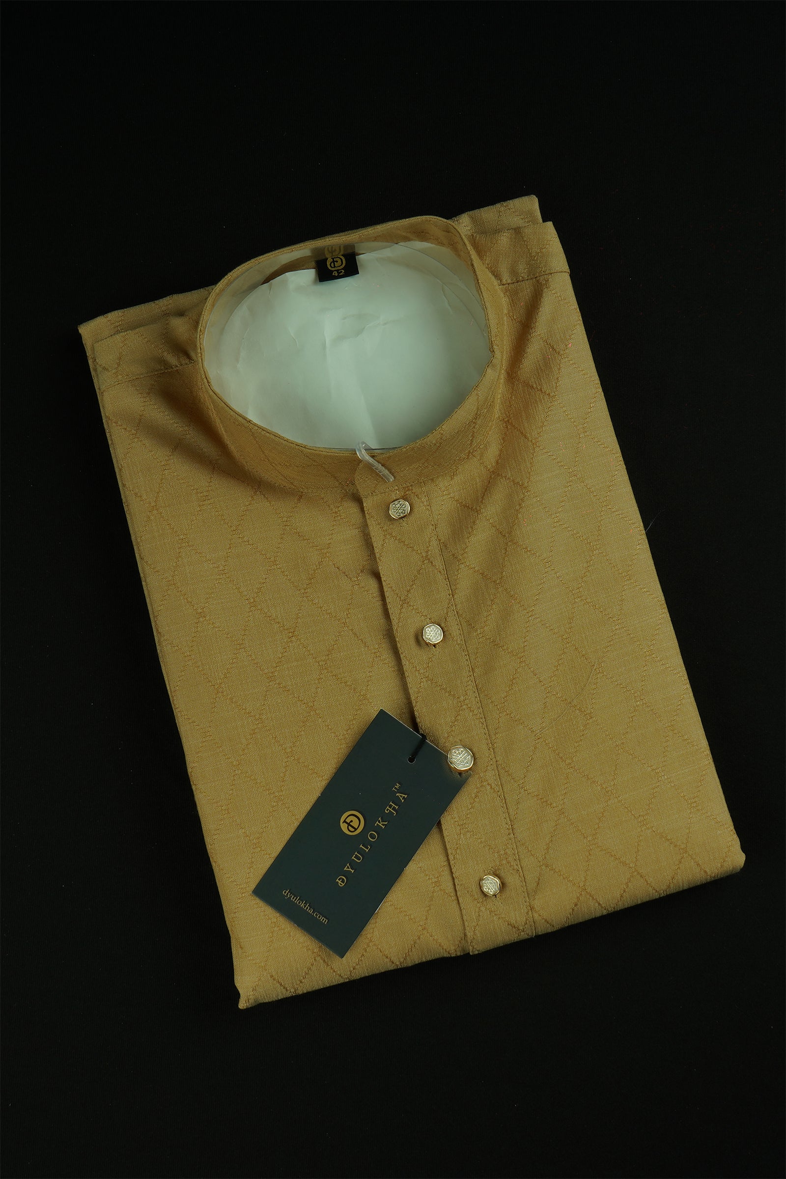 Cotton Blend Fine Embroidered Kurta Pajama Set
