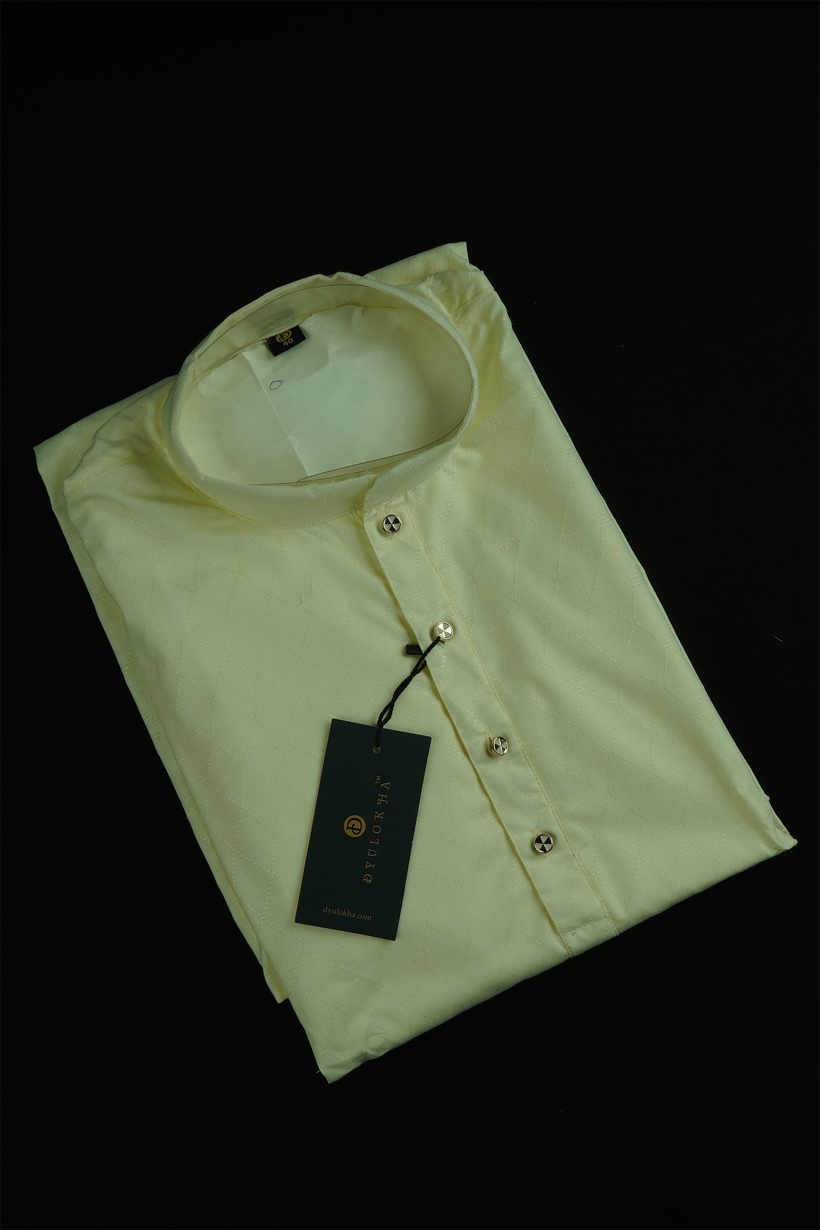 Cotton Blend Fine Embroidered Kurta Pajama Set