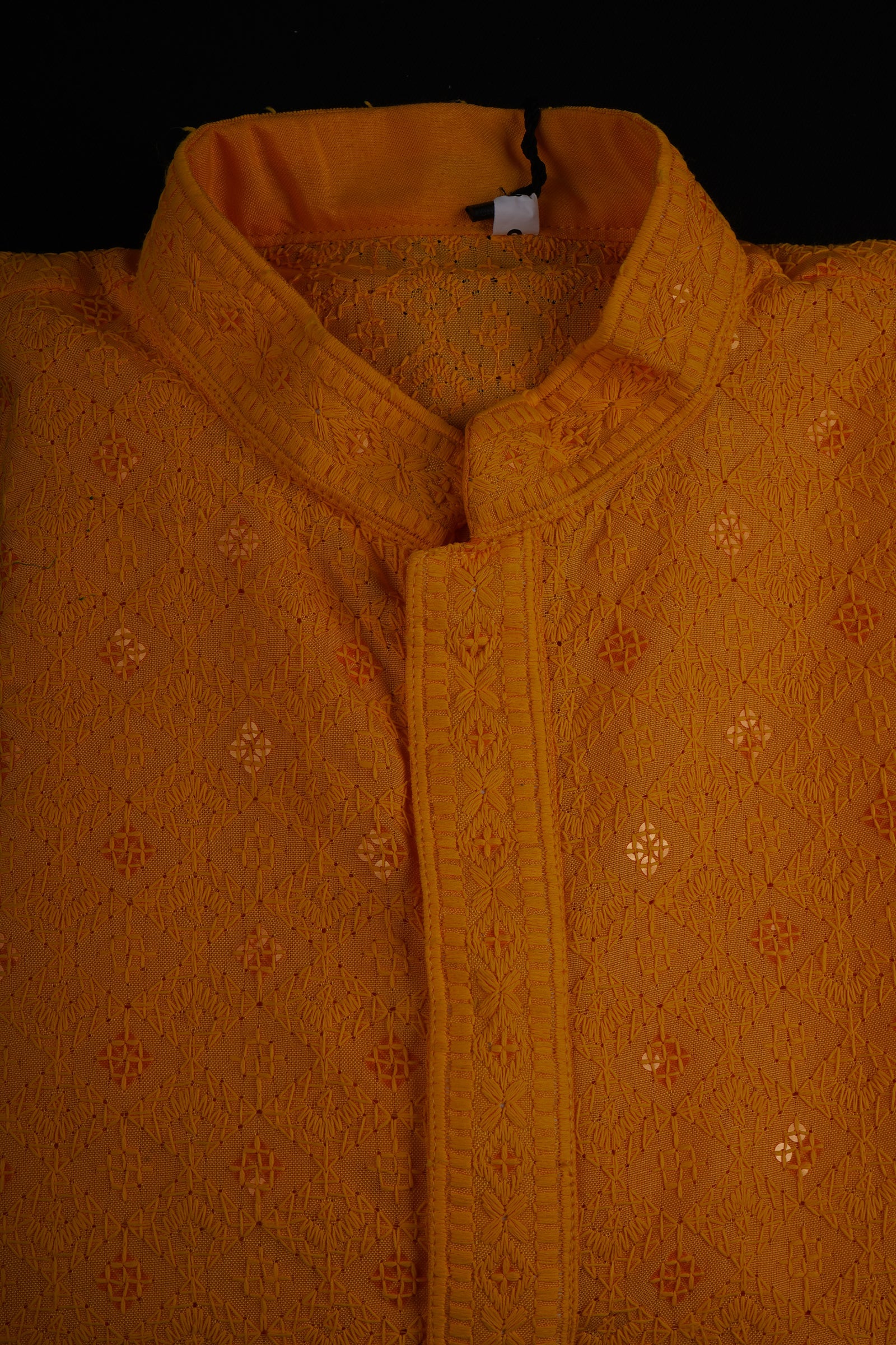 Cotton Blend Kurta Set with Sequins Detailing