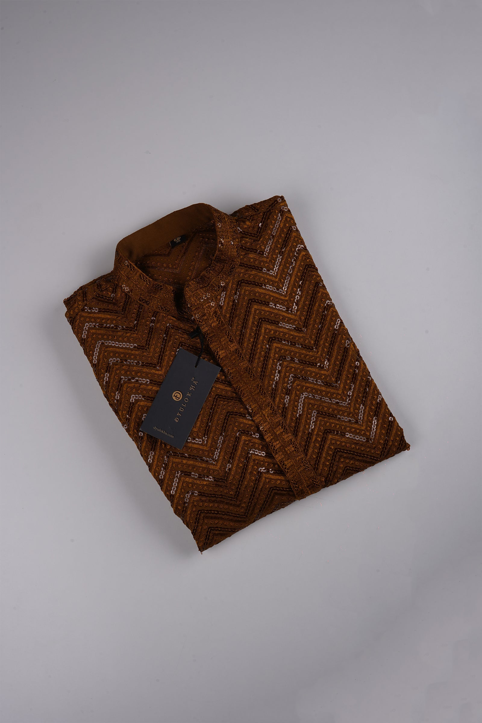Men Cotton Blend Kurta Pajama with Sequins