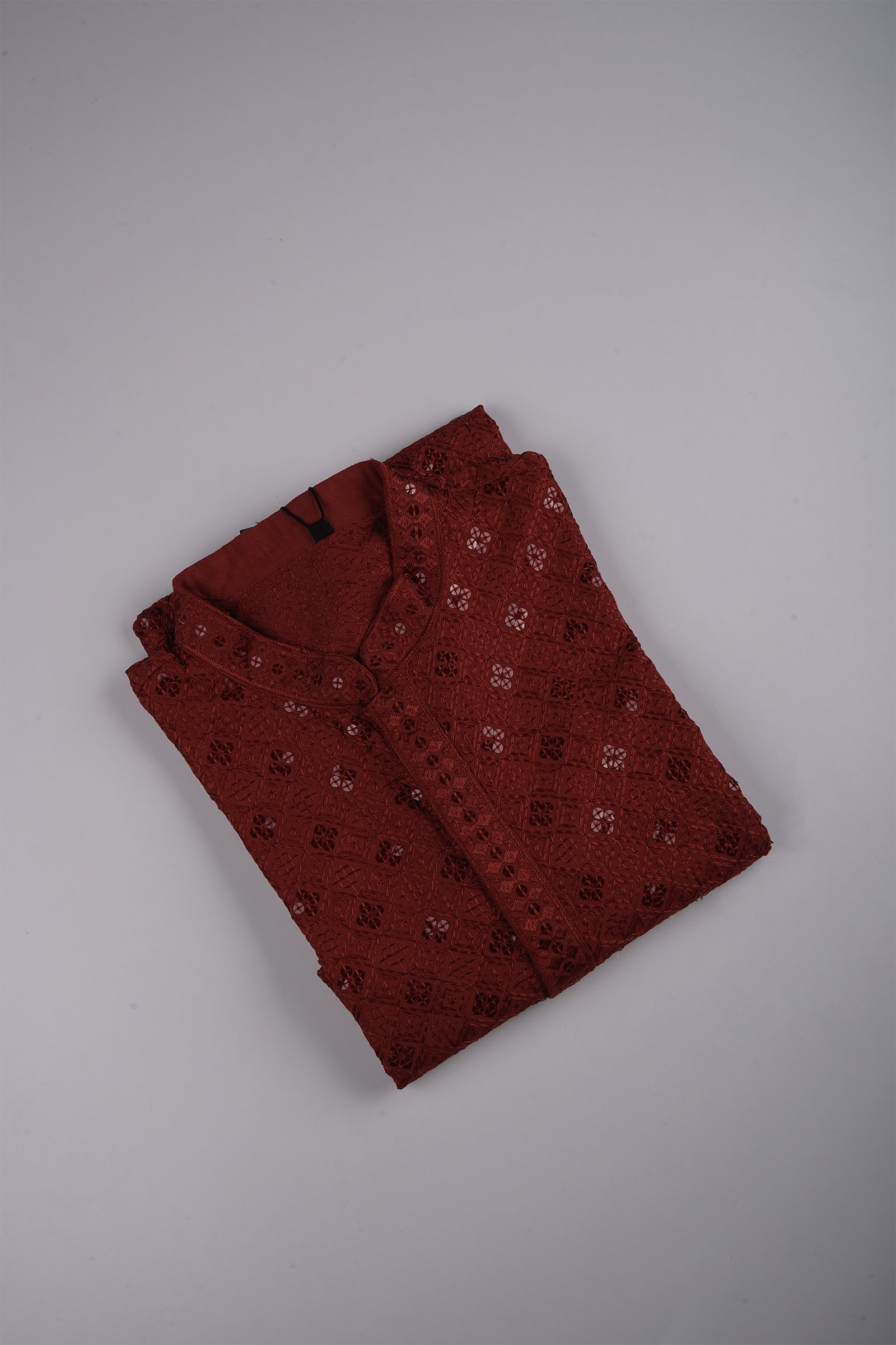Block Print Sequin Embroidered Cotton Kurta Pajama