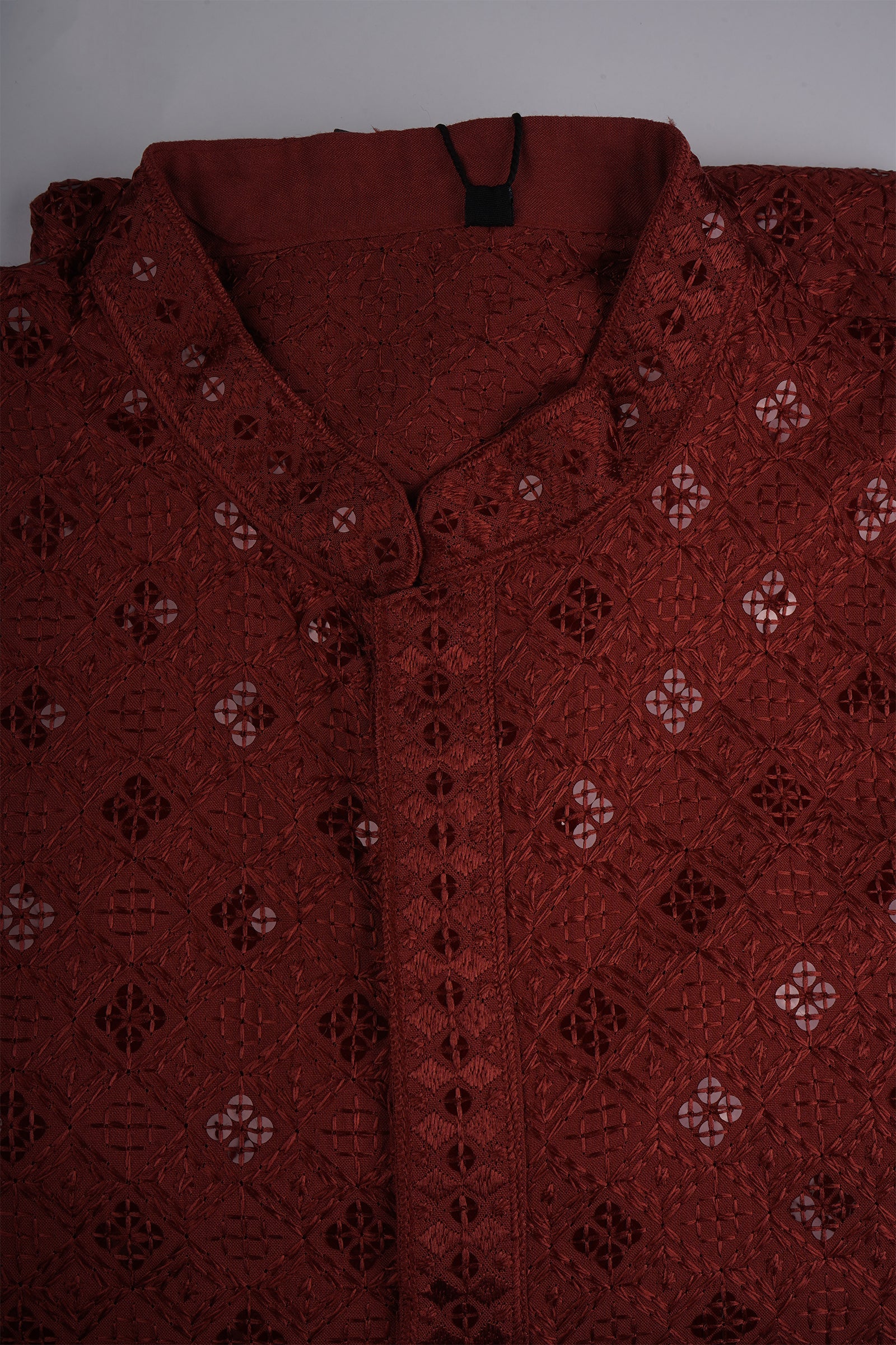 Block Print Sequin Embroidered Cotton Kurta Pajama