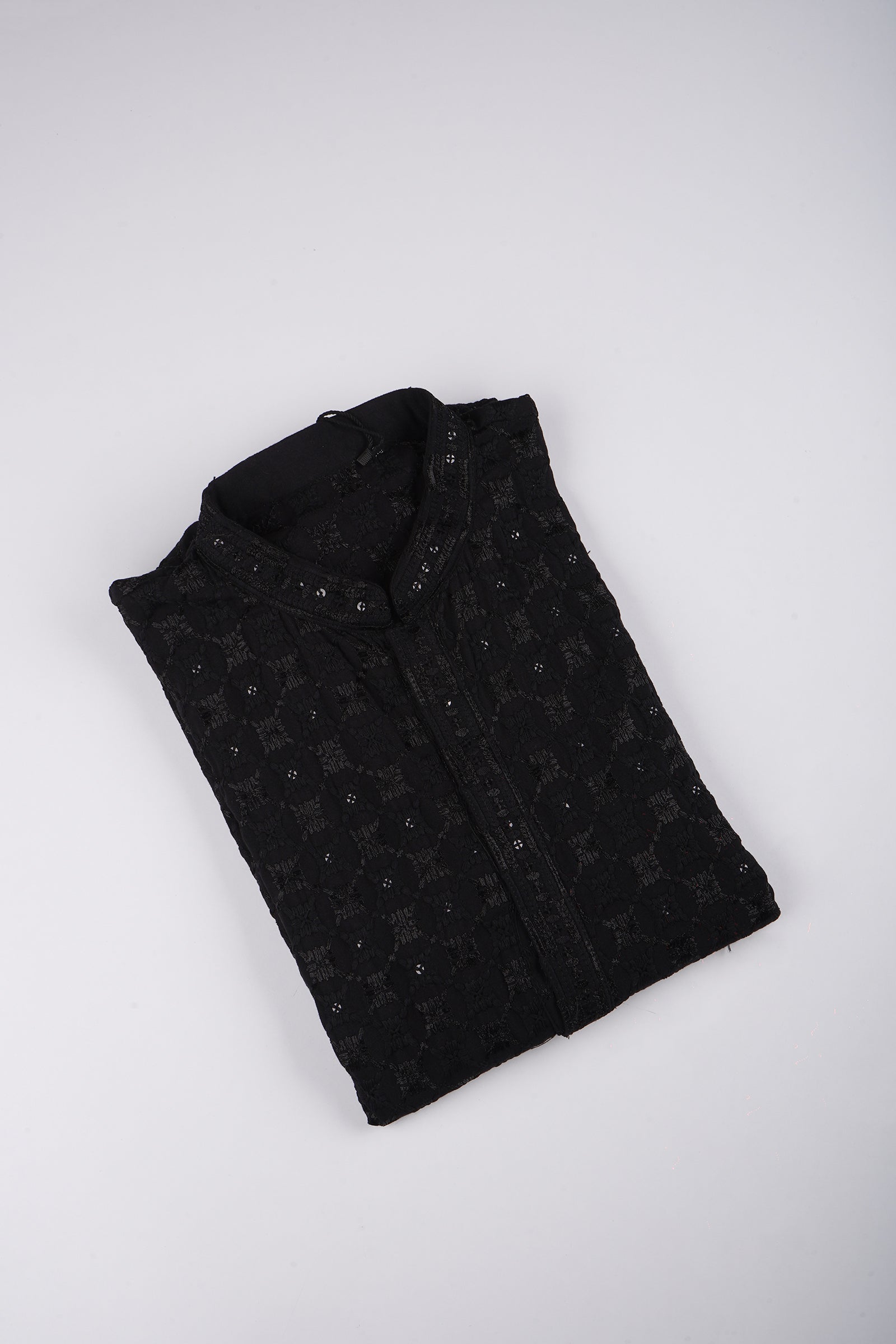 Cotton Blend Woven Kurta Pajama Set