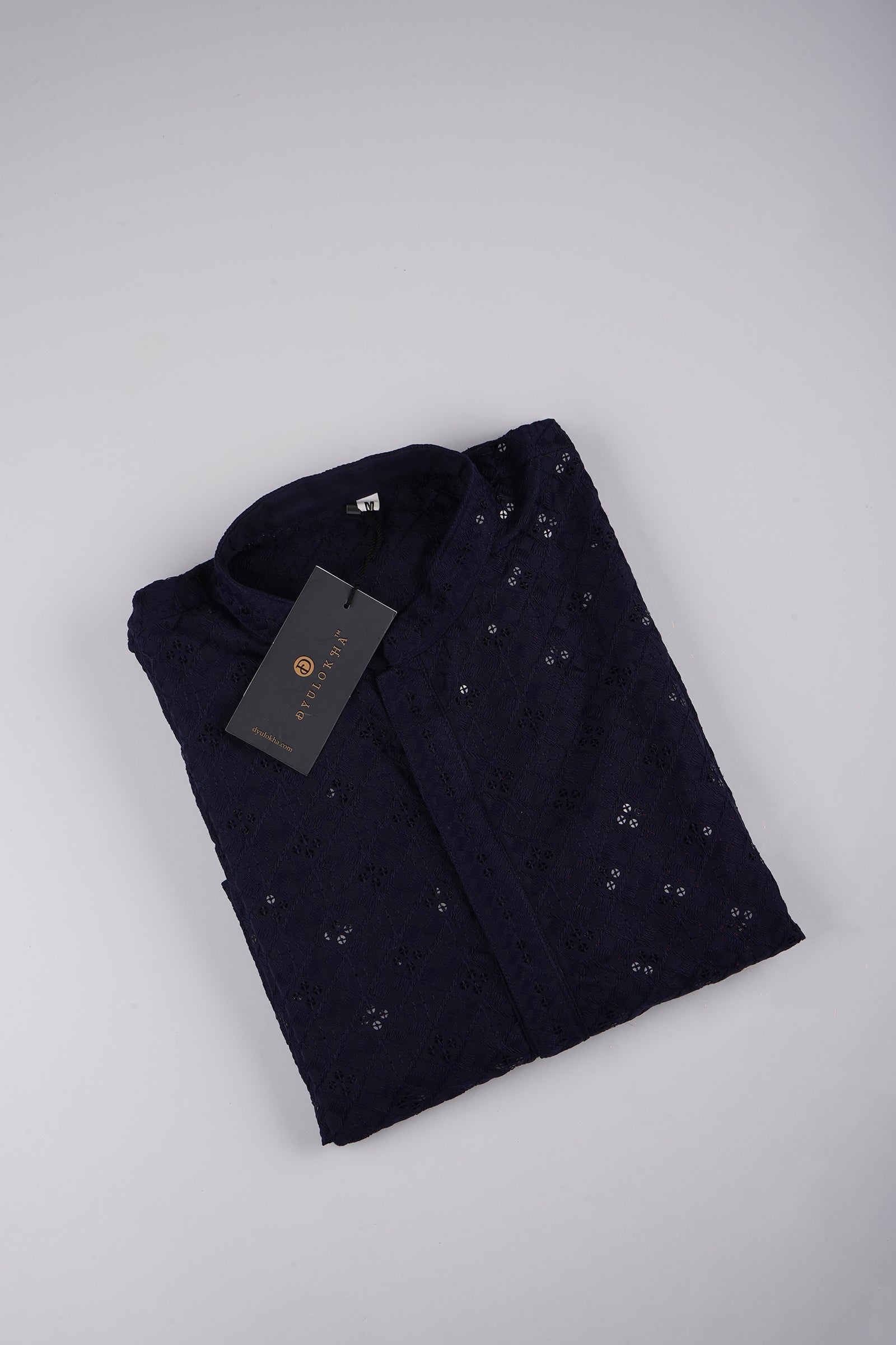 Block Print Sequin Embroidered Cotton Kurta Pajama