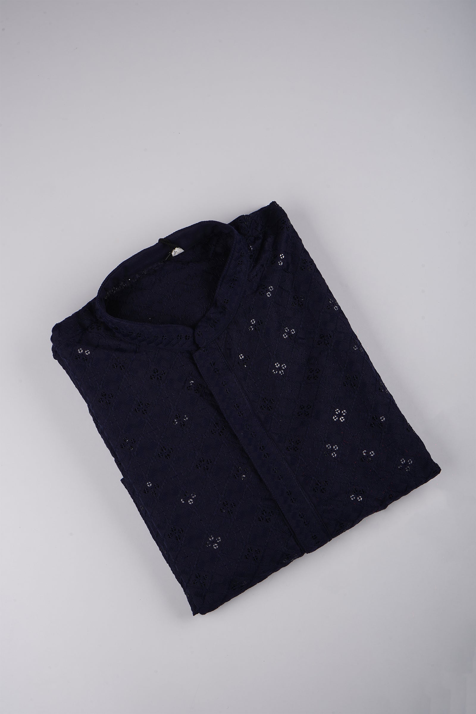 Block Print Sequin Embroidered Cotton Kurta Pajama