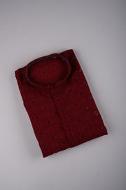 Cotton Blend Sequins Kurta Pajama Set