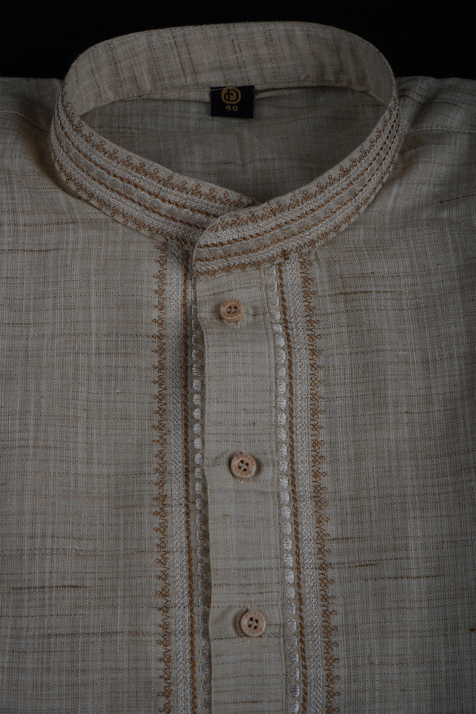 Khadi Cotton Kurta Pajama Set with Textured Design