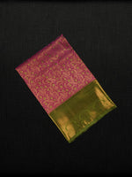 Pink Handloom Floral Printed Cotton Saree