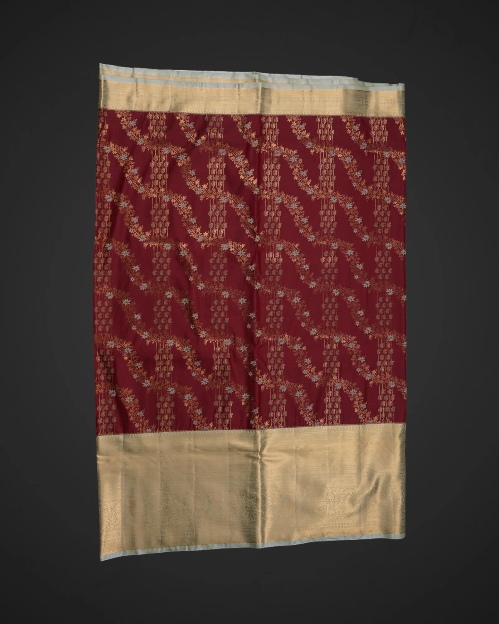 Maroon Silk Dharmavaram Zari Saree