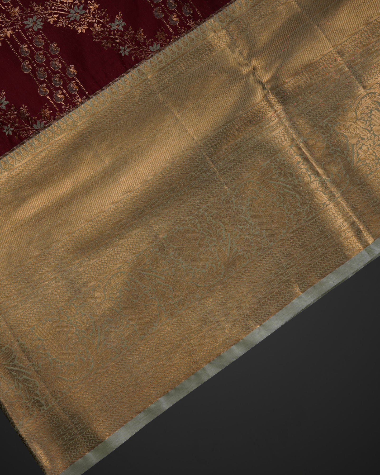 Maroon Silk Dharmavaram Zari Saree