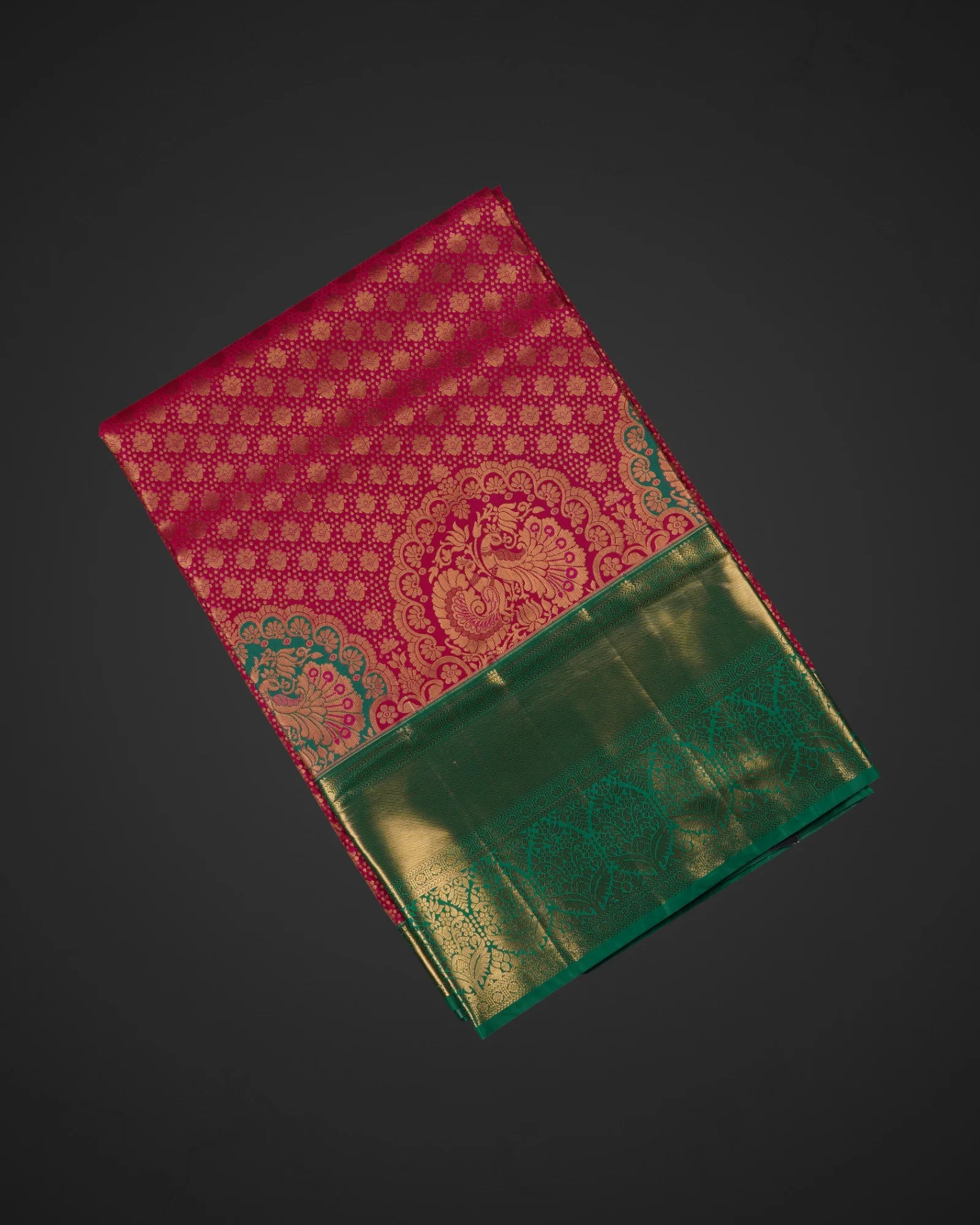 Red Handwoven Dharmavaram Silk Saree
