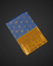 Blue Handwoven Dharmavaram Silk Saree