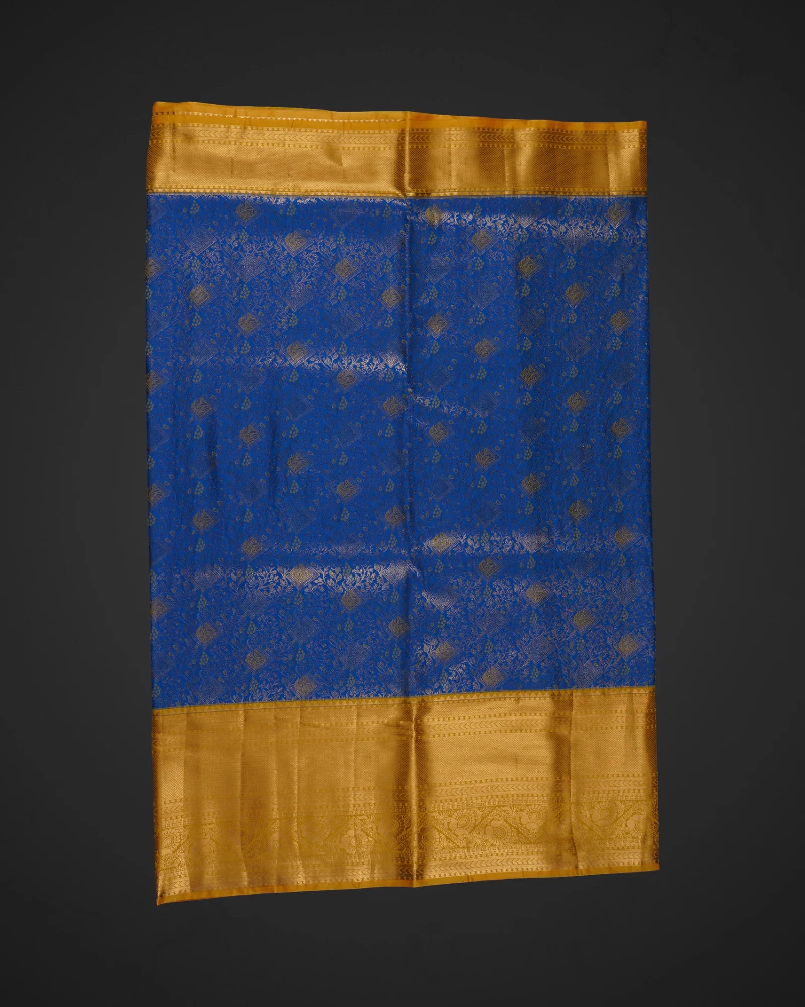 Blue Handwoven Dharmavaram Silk Saree