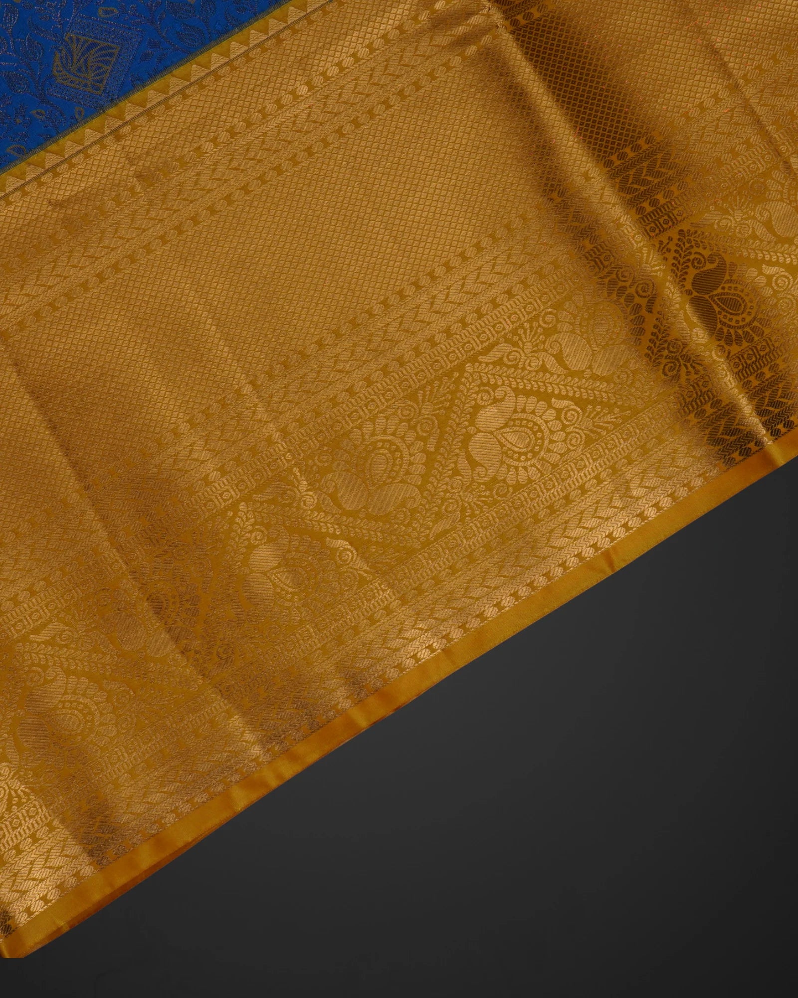 Blue Handwoven Dharmavaram Silk Saree