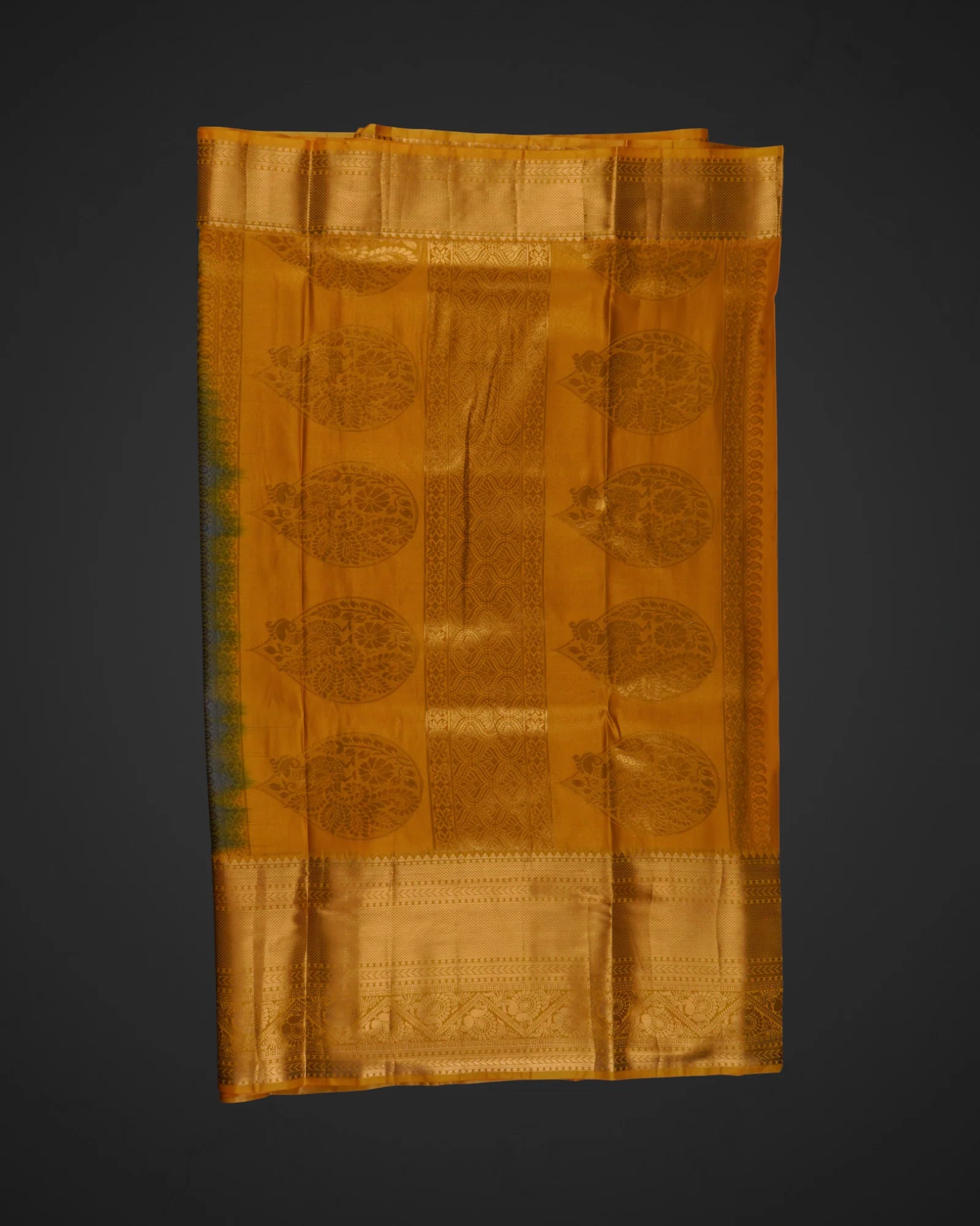 Blue Handwoven Dharmavaram Silk Saree