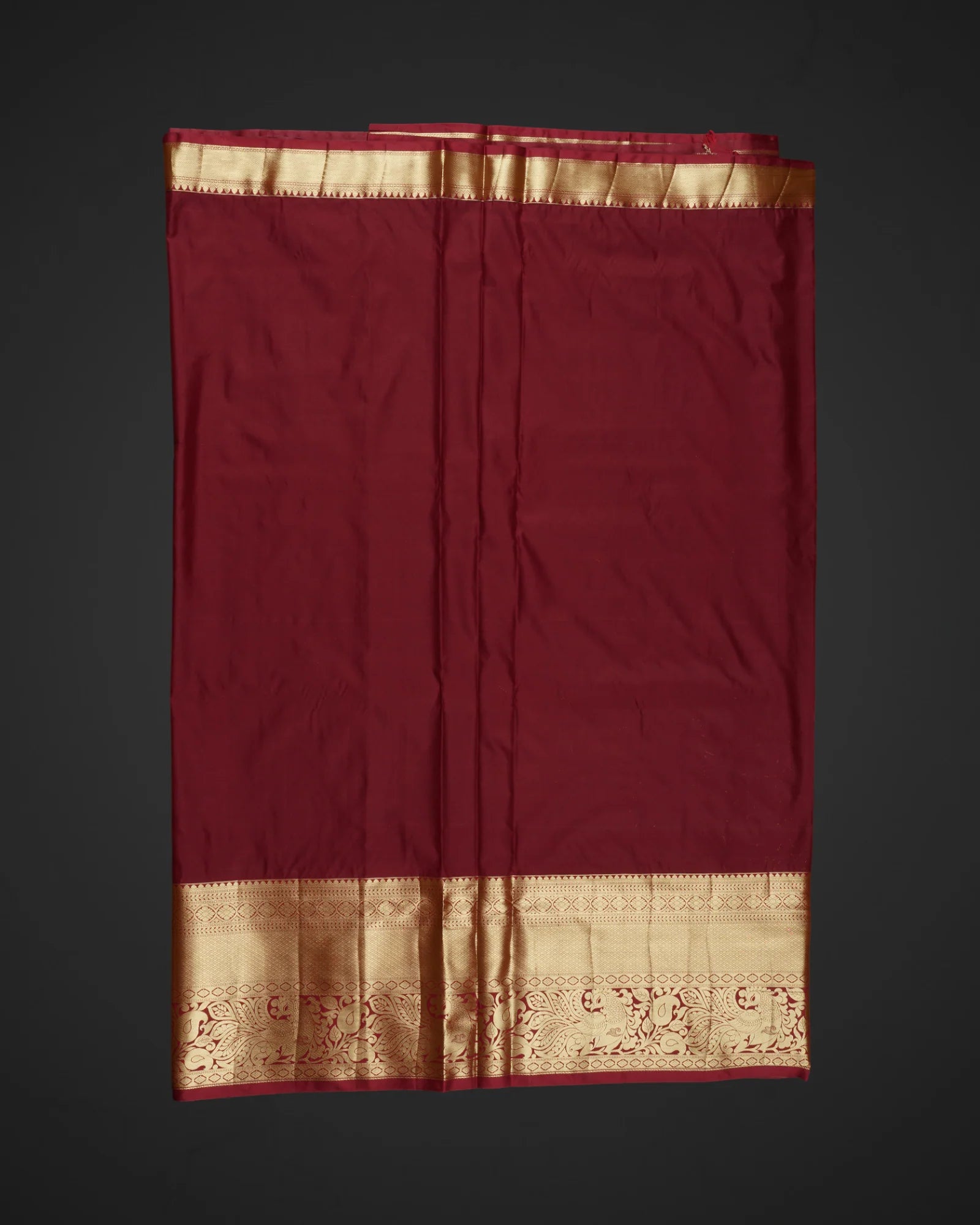Turquoise Silk Dharmavaram Saree With Gold Flourish