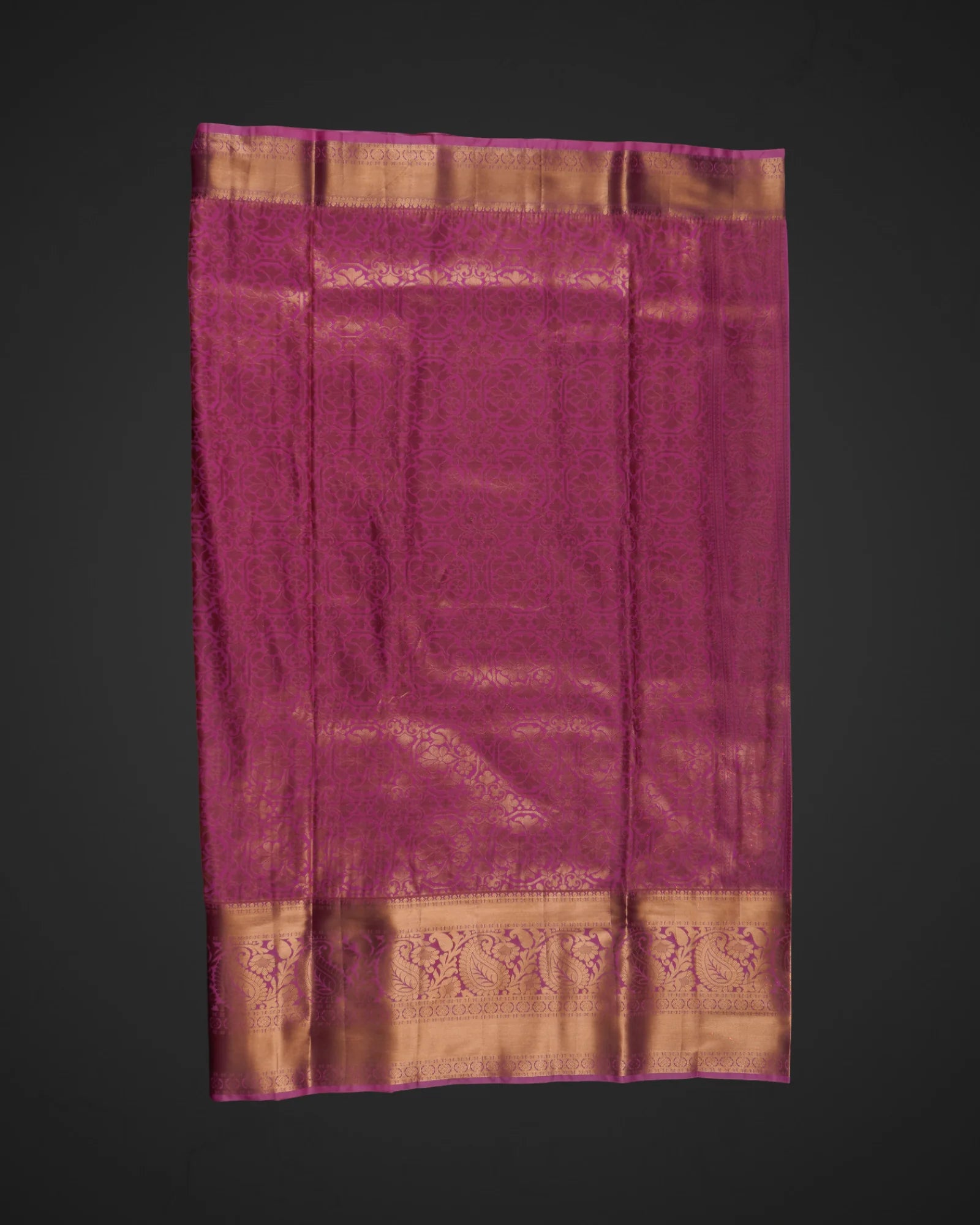 Cream Dharmavaram Silk Zari Floral Saree