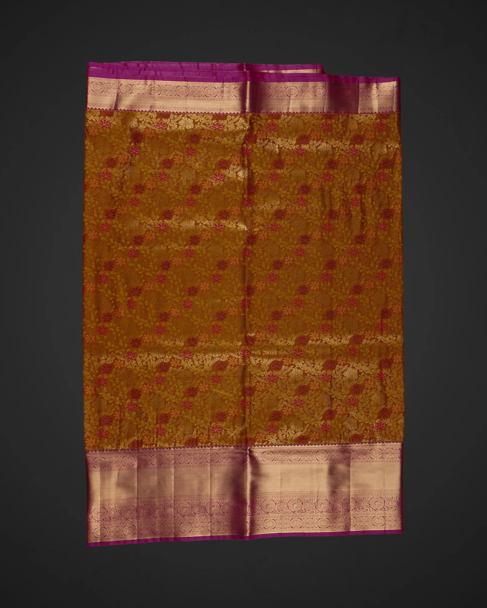 Dharmavaram Orange Silk Zari Saree
