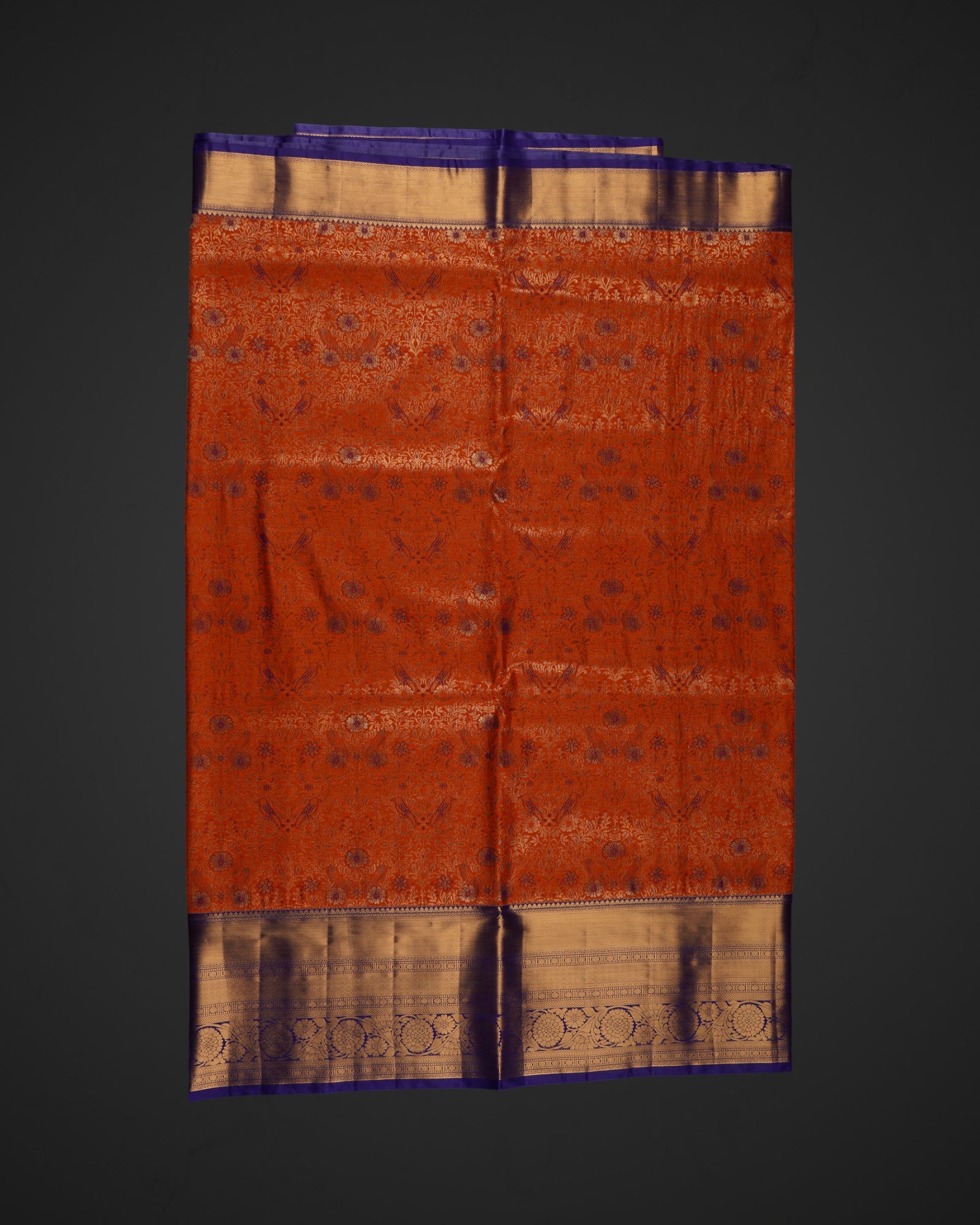 Orange Dharmavaram Silk Saree