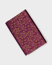Wine Dharmavaram Silk Saree With Gold Zari